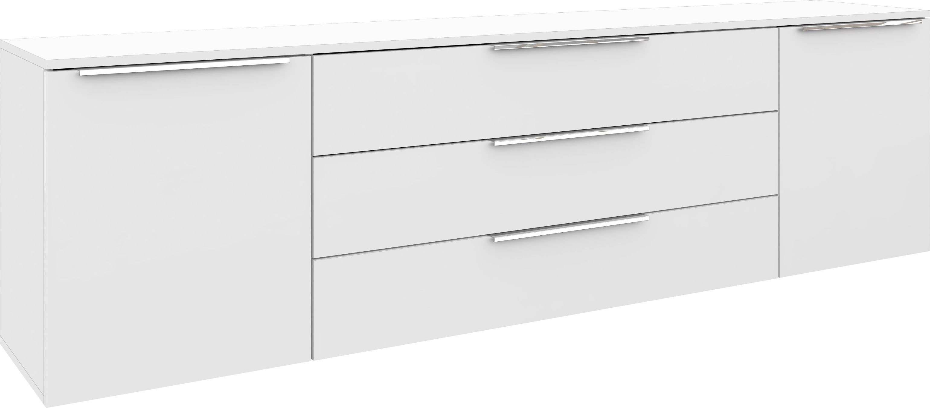 borchardt Möbel Dressoir Oliva Breedte 166 of 200 cm dressoirs maat 200 cm x 53 cm x 35 cm wit