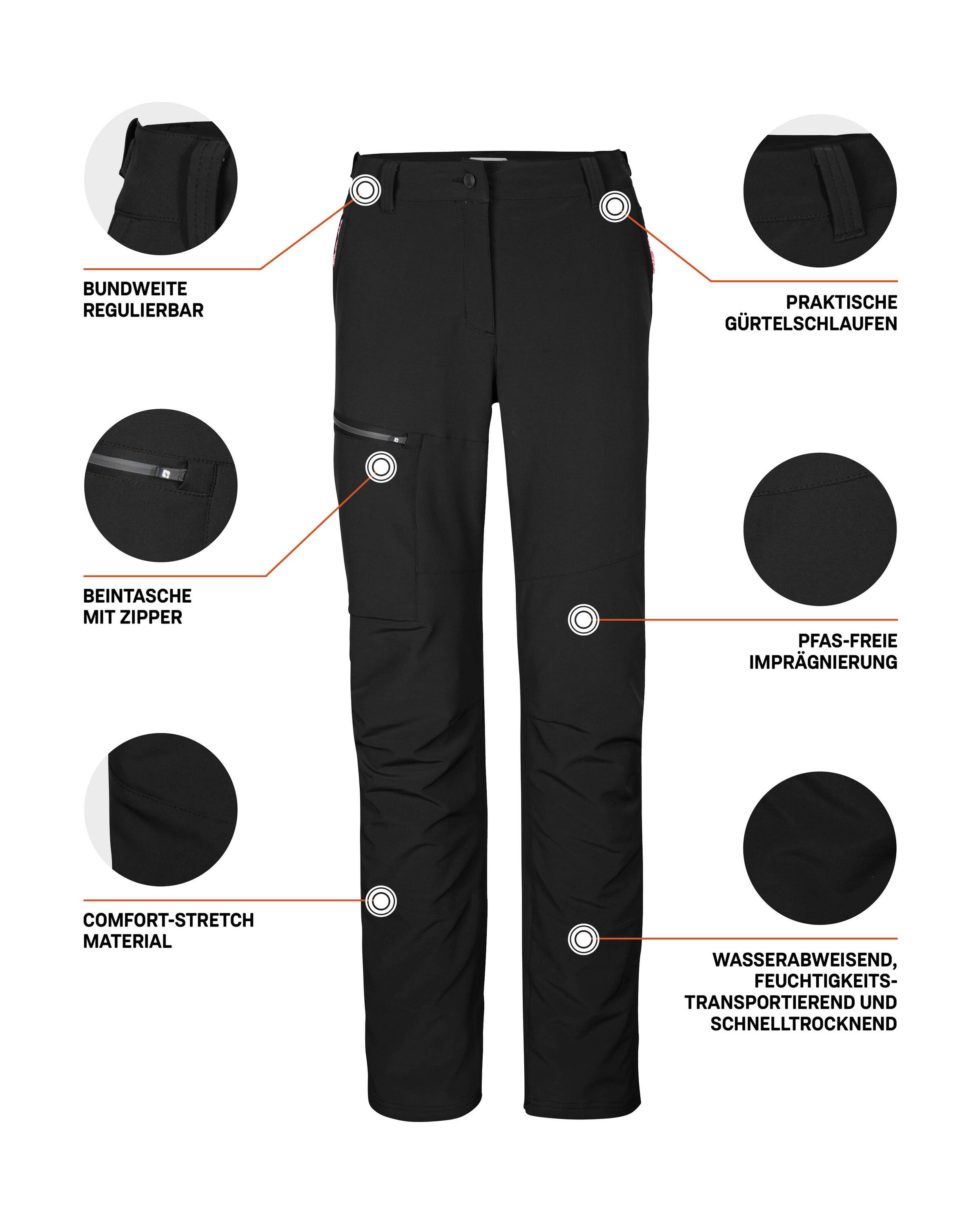 Killtec Functionele broek KOS 6 WMN PNTS Dames-functiebroek: comfort-stretch, waterafstotend, PFAS-vrij
