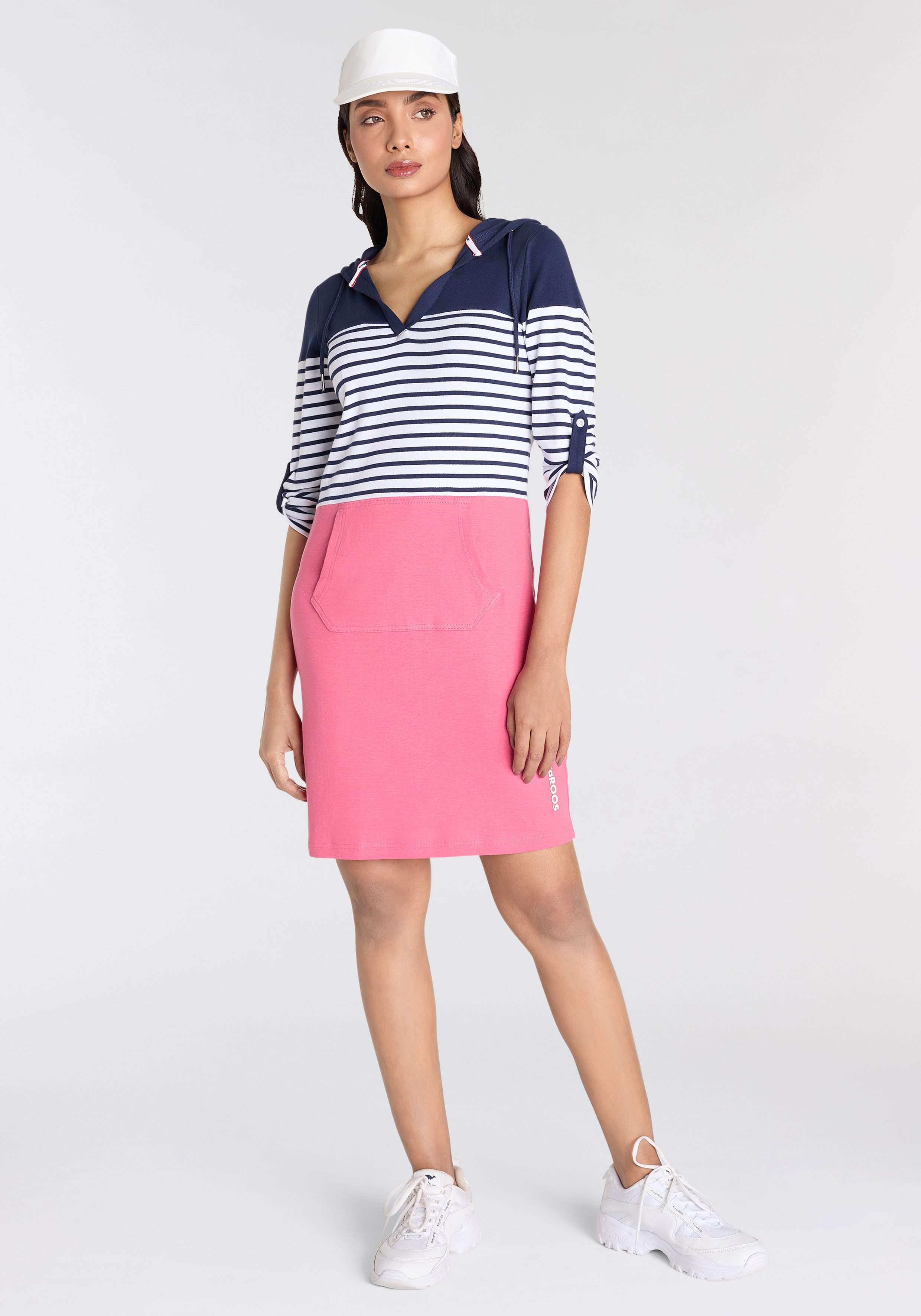 KangaROOS Jerseyjurk korte jurk, casual look, van ribbreiwerk
