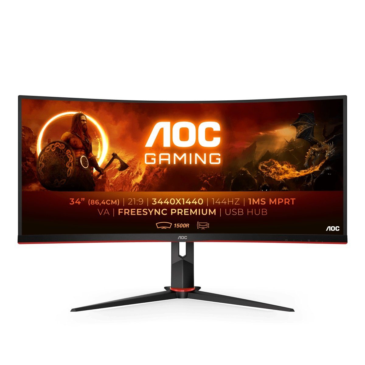 AOC Gaming-monitor CU34G2X/BK, 86,4 cm / 34", QHD+