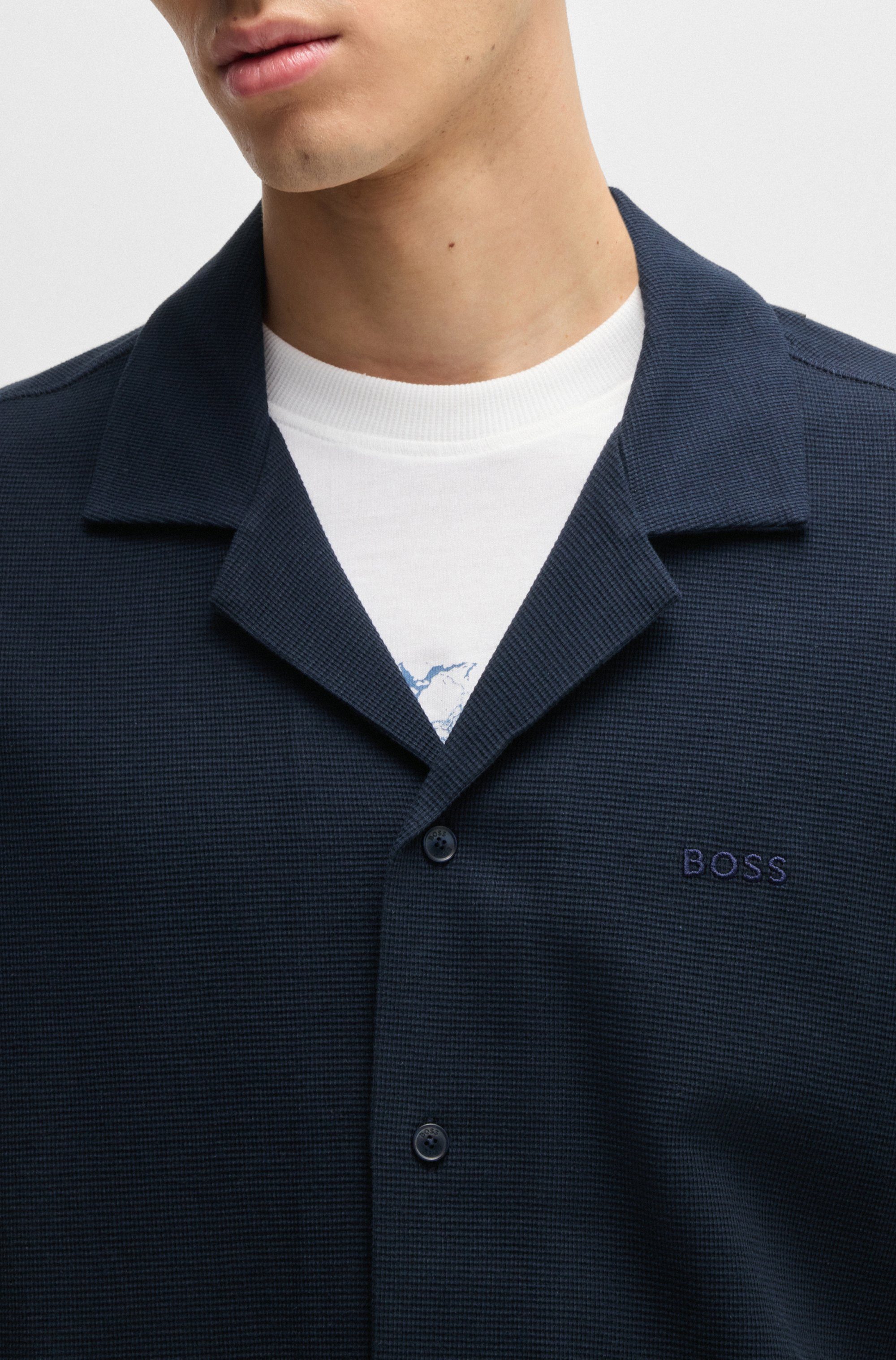 Boss Orange Shirt met korte mouwen Pe met ton-sur-tonlogo