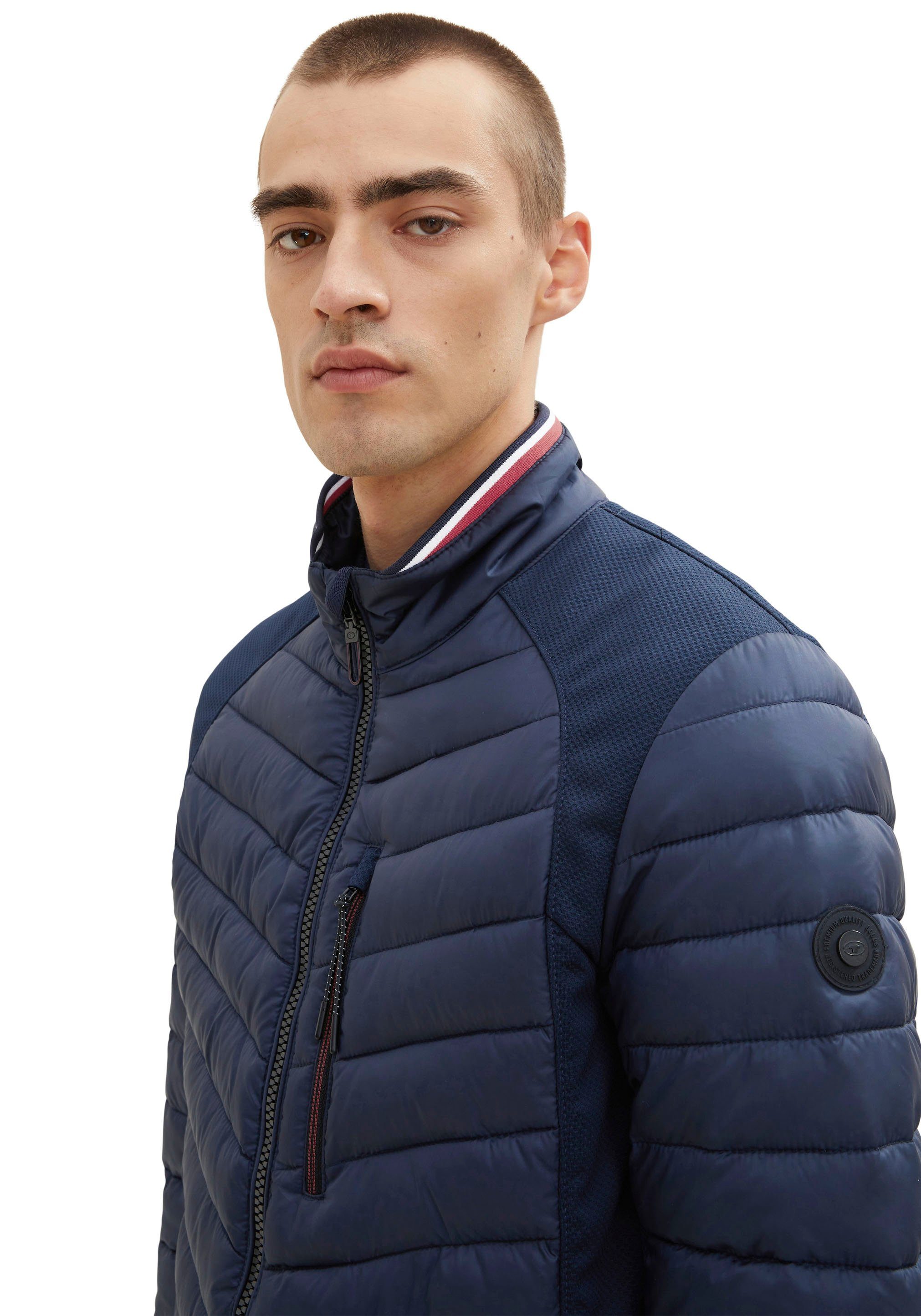 Tom Tailor Gewatteerde jas hybride - met softshell-inzetten aan de zijkanten en op de schouder