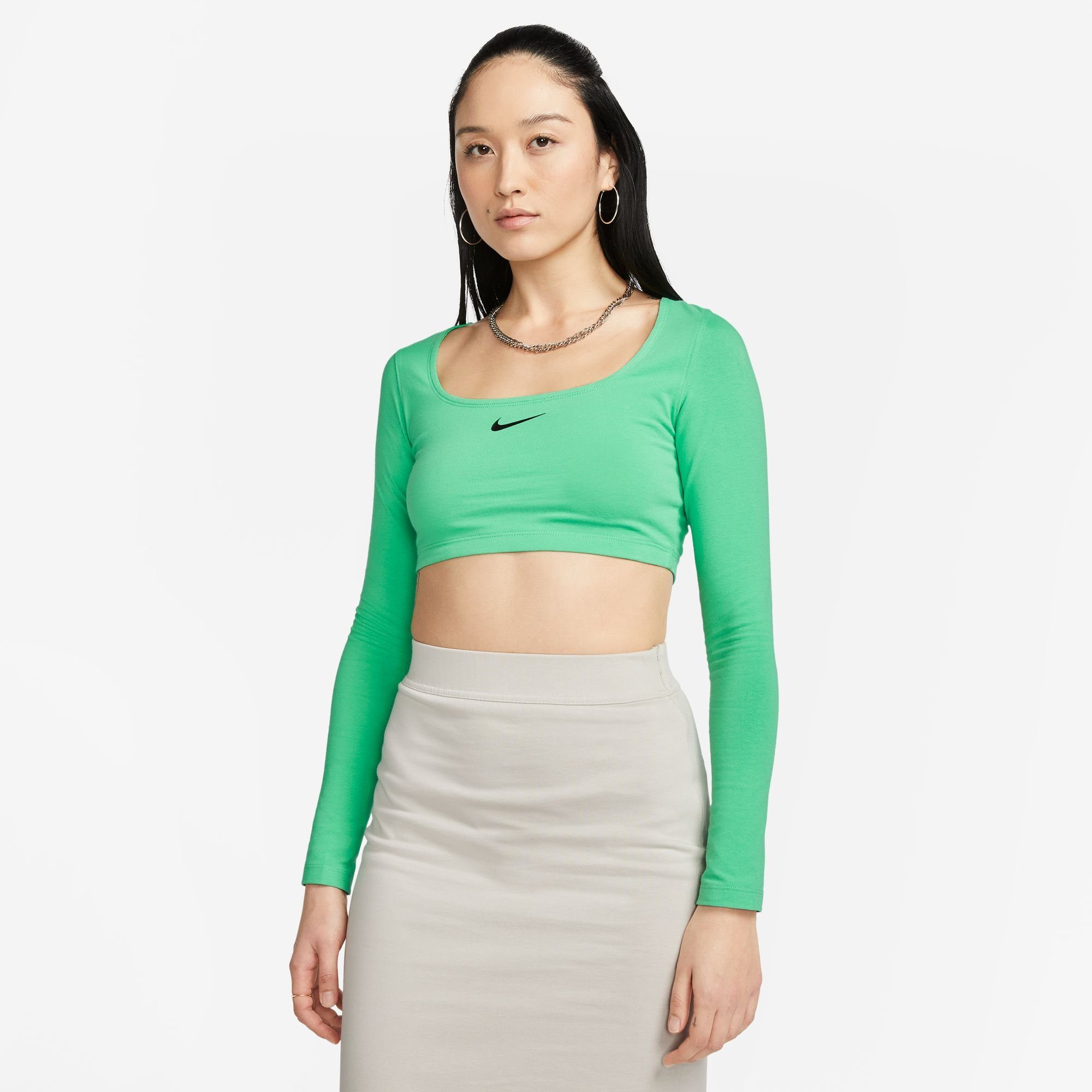 Nike Sportswear Shirt met lange mouwen W NSW LS CROP TOP SW