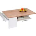 pro line salontafel van hout, met plank, lade, rechthoekig wit