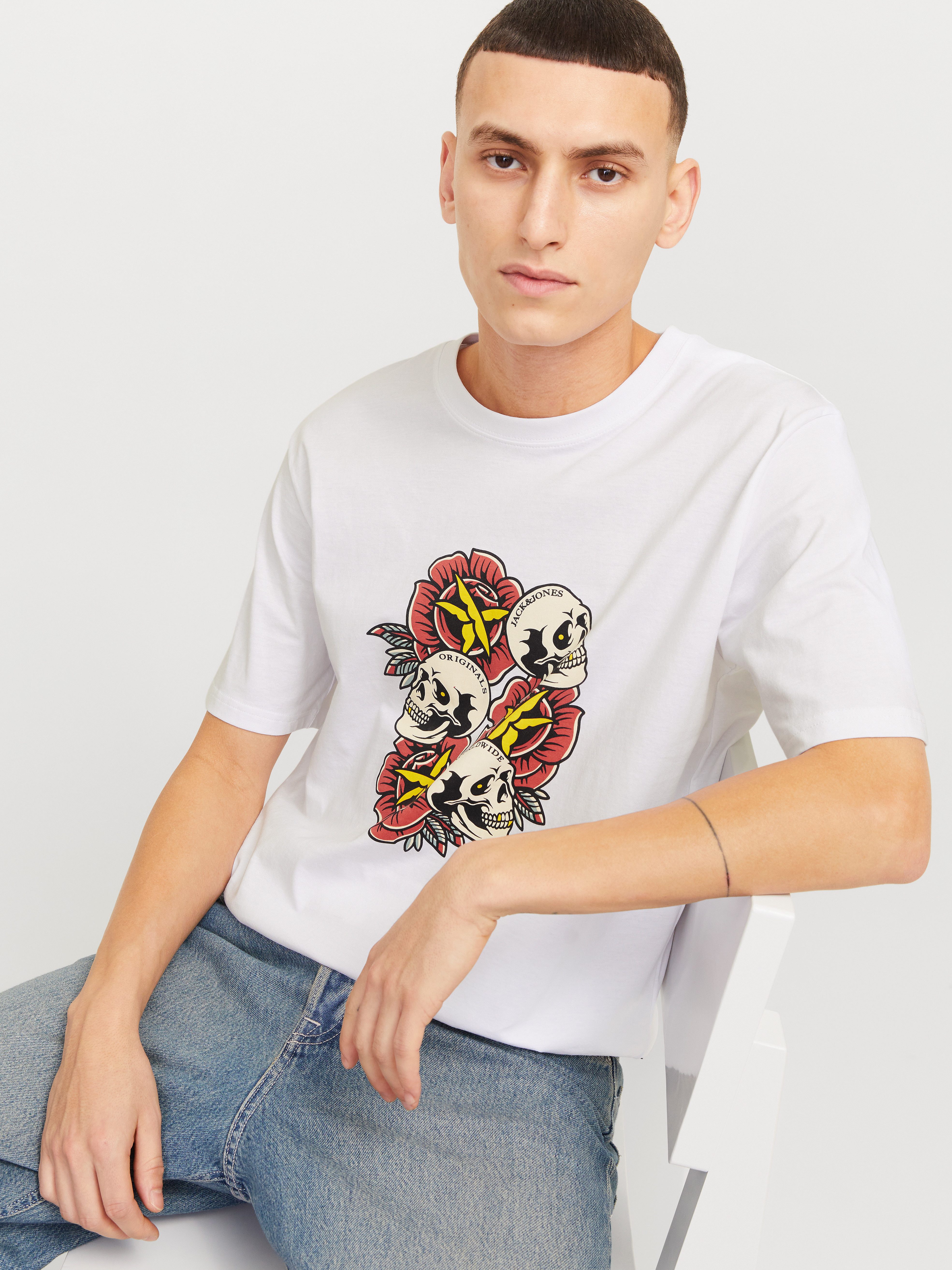 Jack & Jones T-shirt JORANATOMY SKULL TEE SS CREW NECK LN