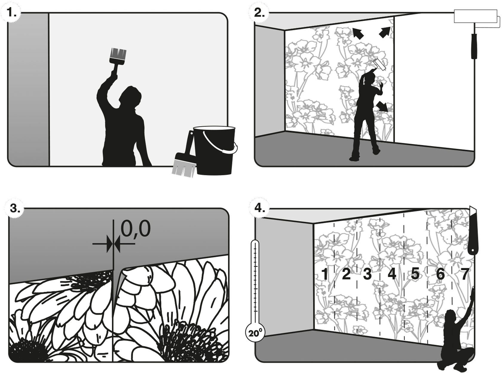 Komar Vliesbehang Digitale print vlies - Mur de Papillons - Afmeting 200 x 250 cm (1 stuk)