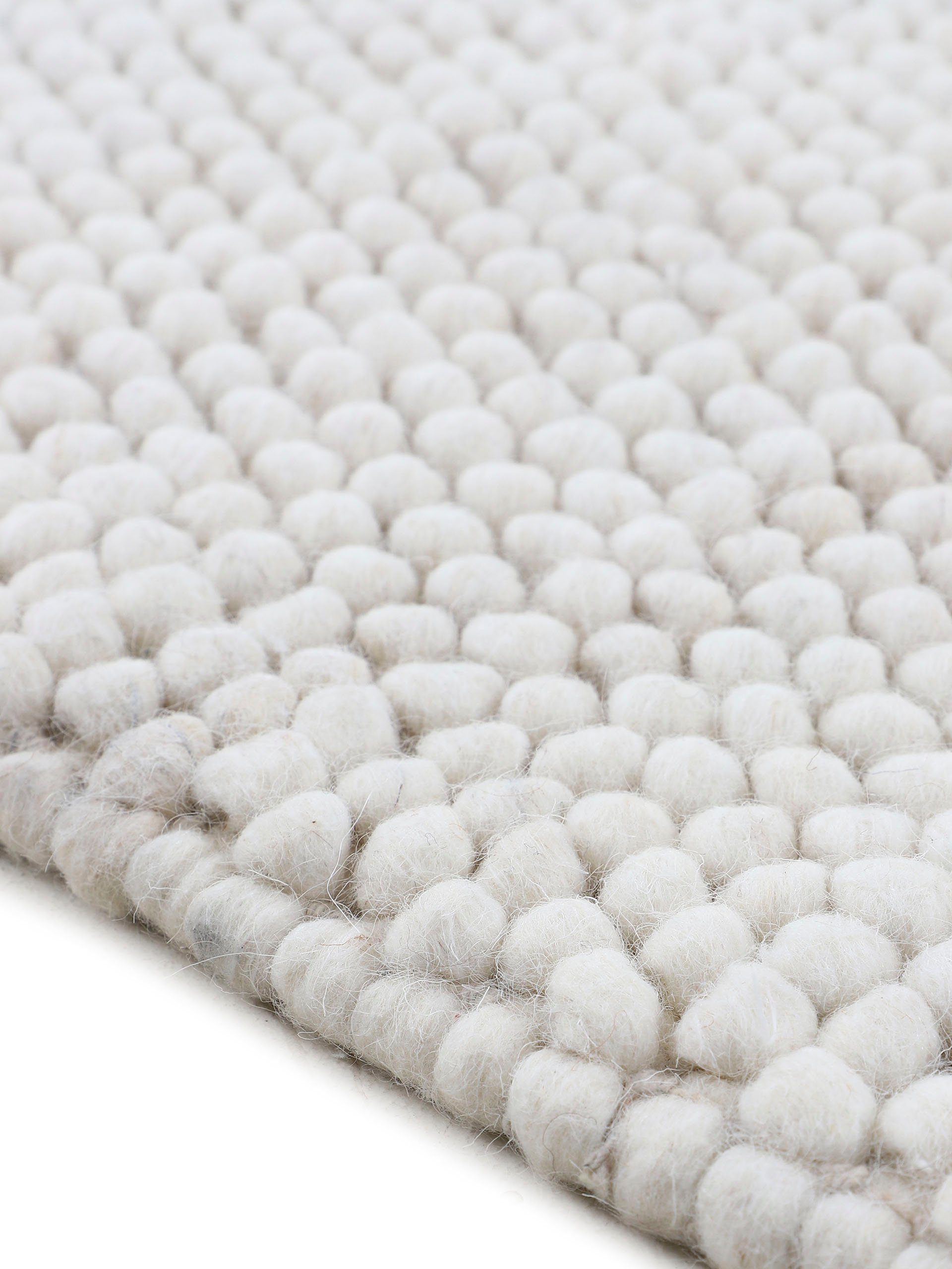 carpetfine Vloerkleed Calo Handgeweven tapijt, uni-kleuren, gemeleerd, handgeweven, 70% wol