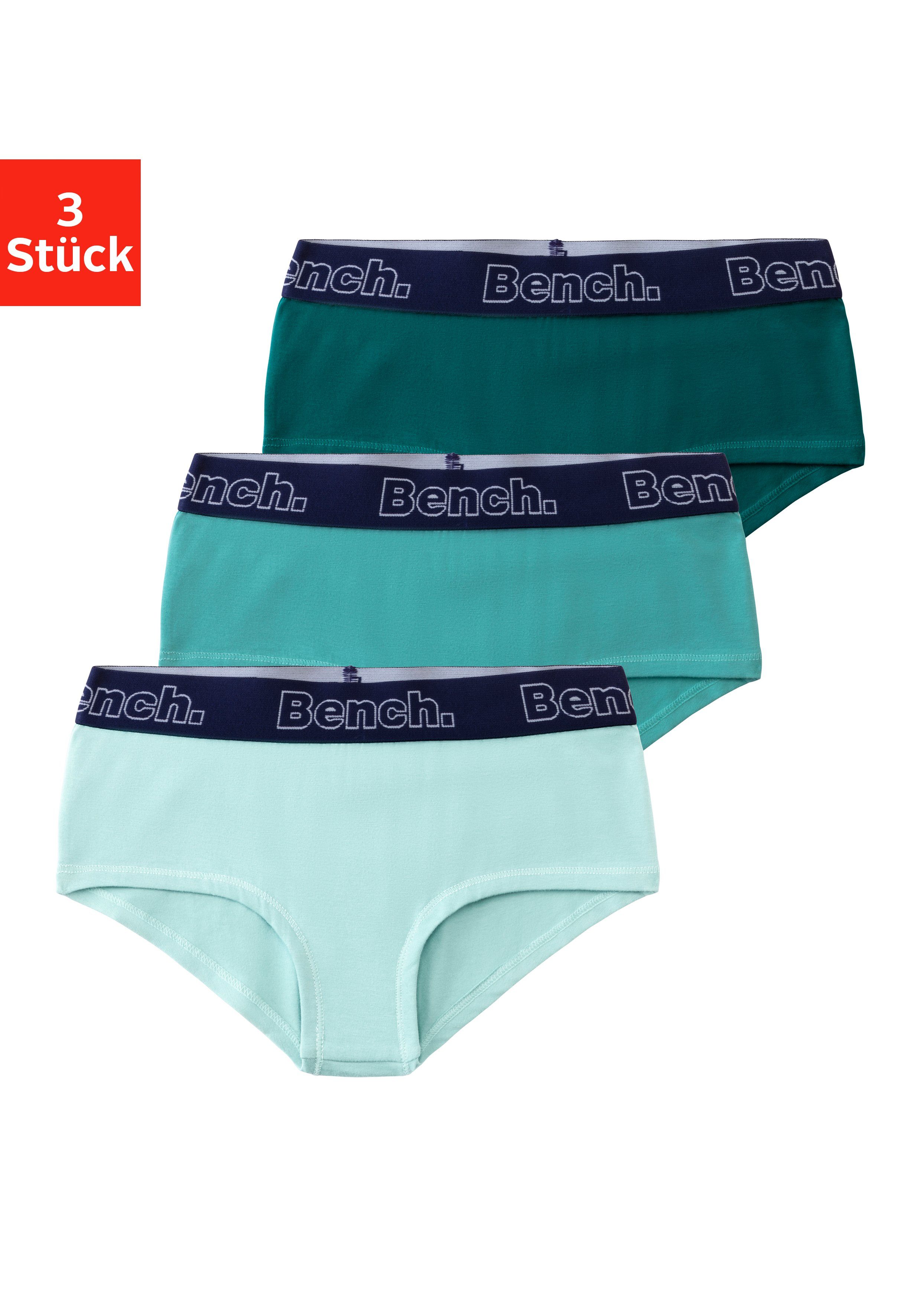 Bench. Hipster met contrastkleurig weefband (set, 3 stuks) meisjes onderbroeken maat 134/140 blauw