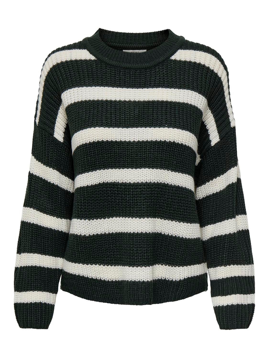 JDY Gebreide trui JUSTY L S STRIPE PULLOVER KNT NOOS