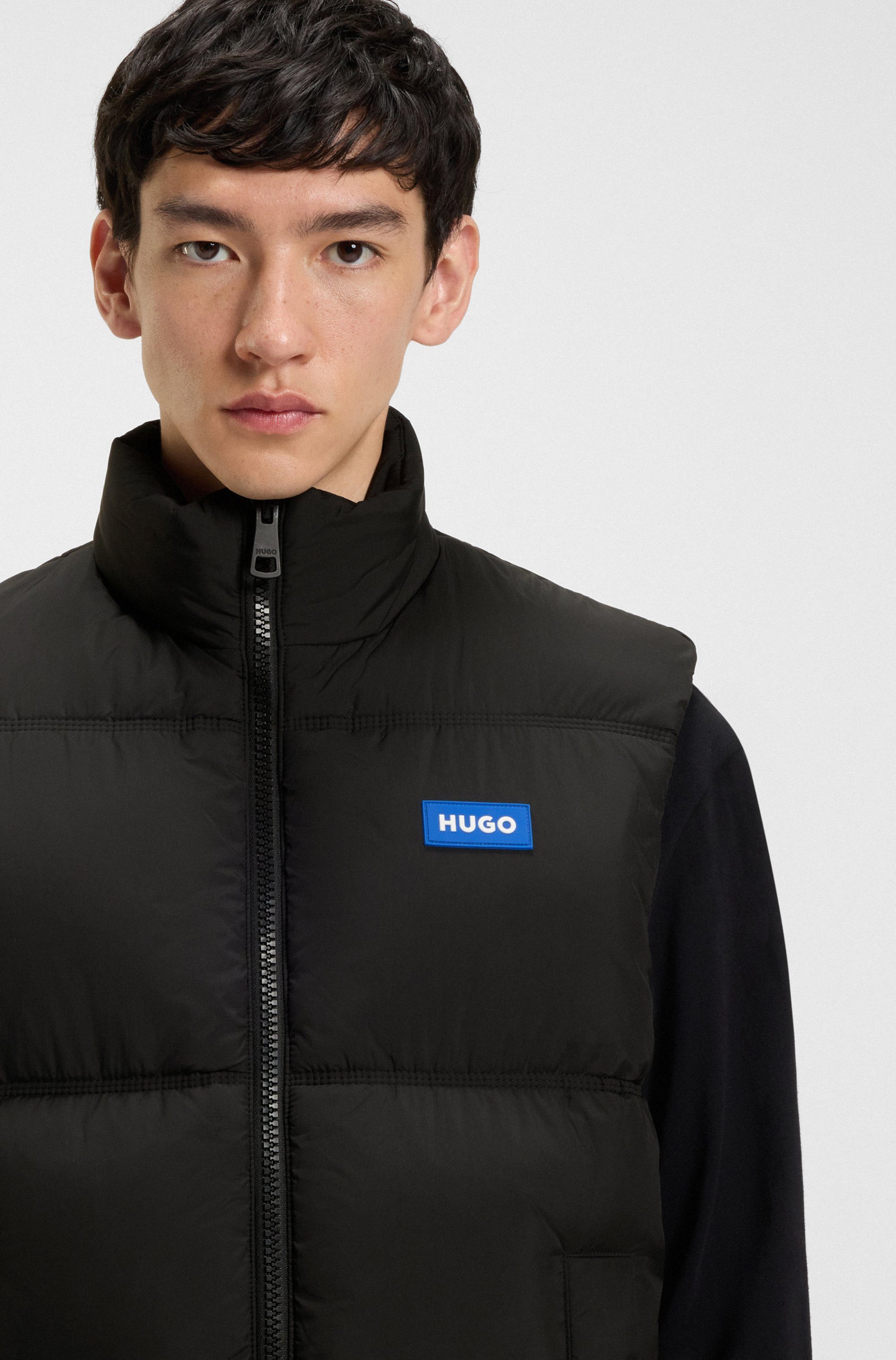 HUGO Blue Bodywarmer Bodolino Opstaande kraag, relaxed fit, gewatteerd