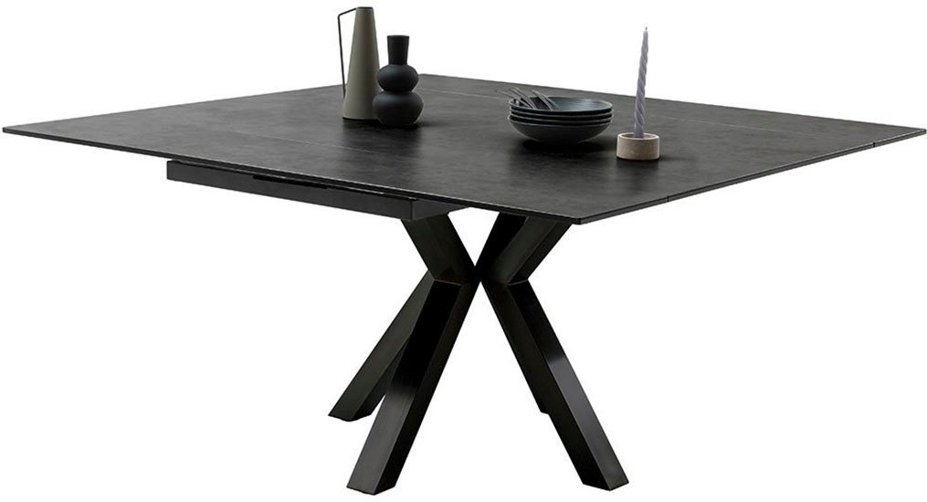 MCA furniture Eettafel PALLINI uitschuifbare tafel 90-150 cm Keramiek, metaal, lengteschuif, uittrekbaar, tafelblad 13 mm