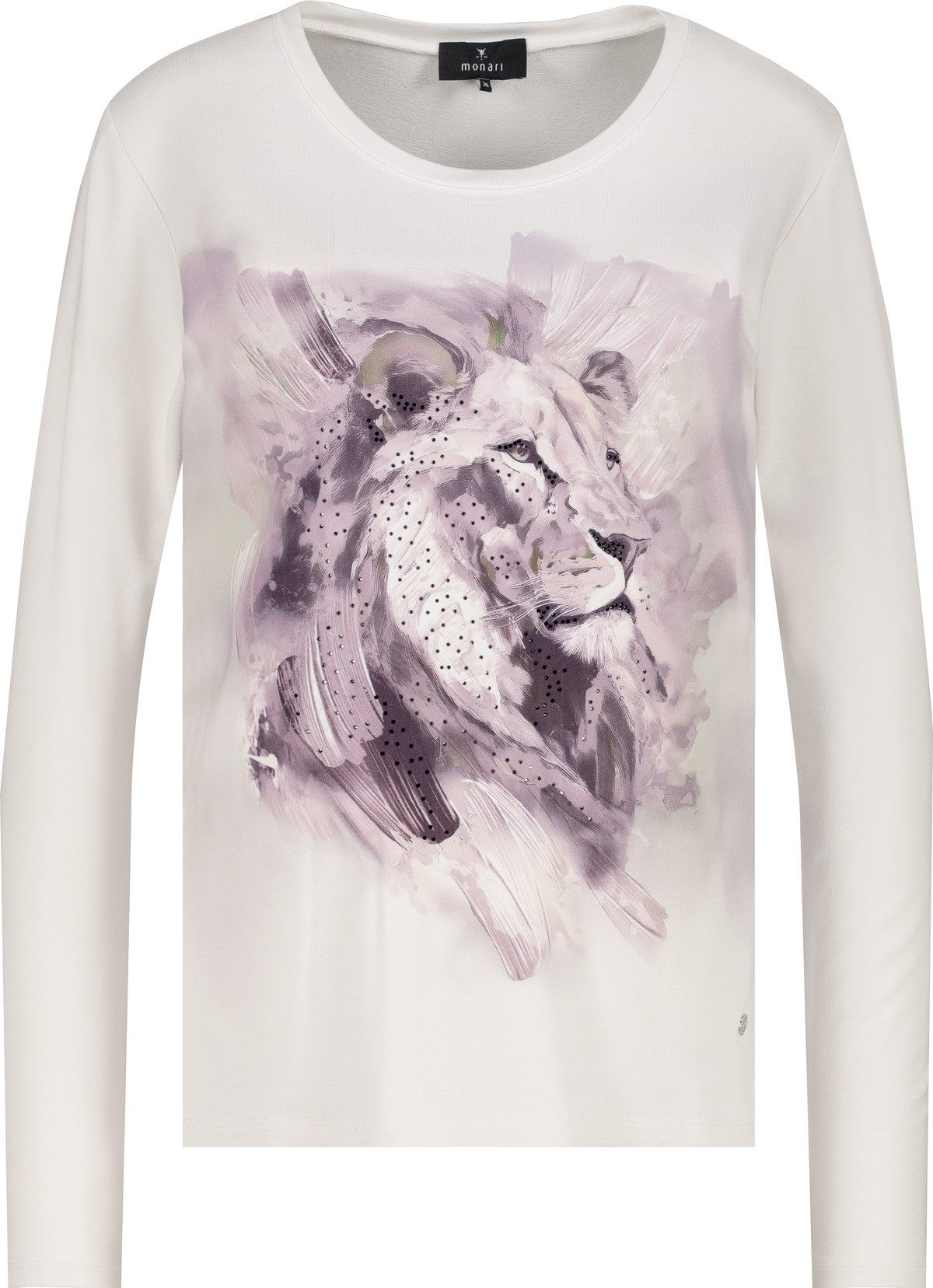 Monari Shirt met lange mouwen Shirt Leeuw versierd