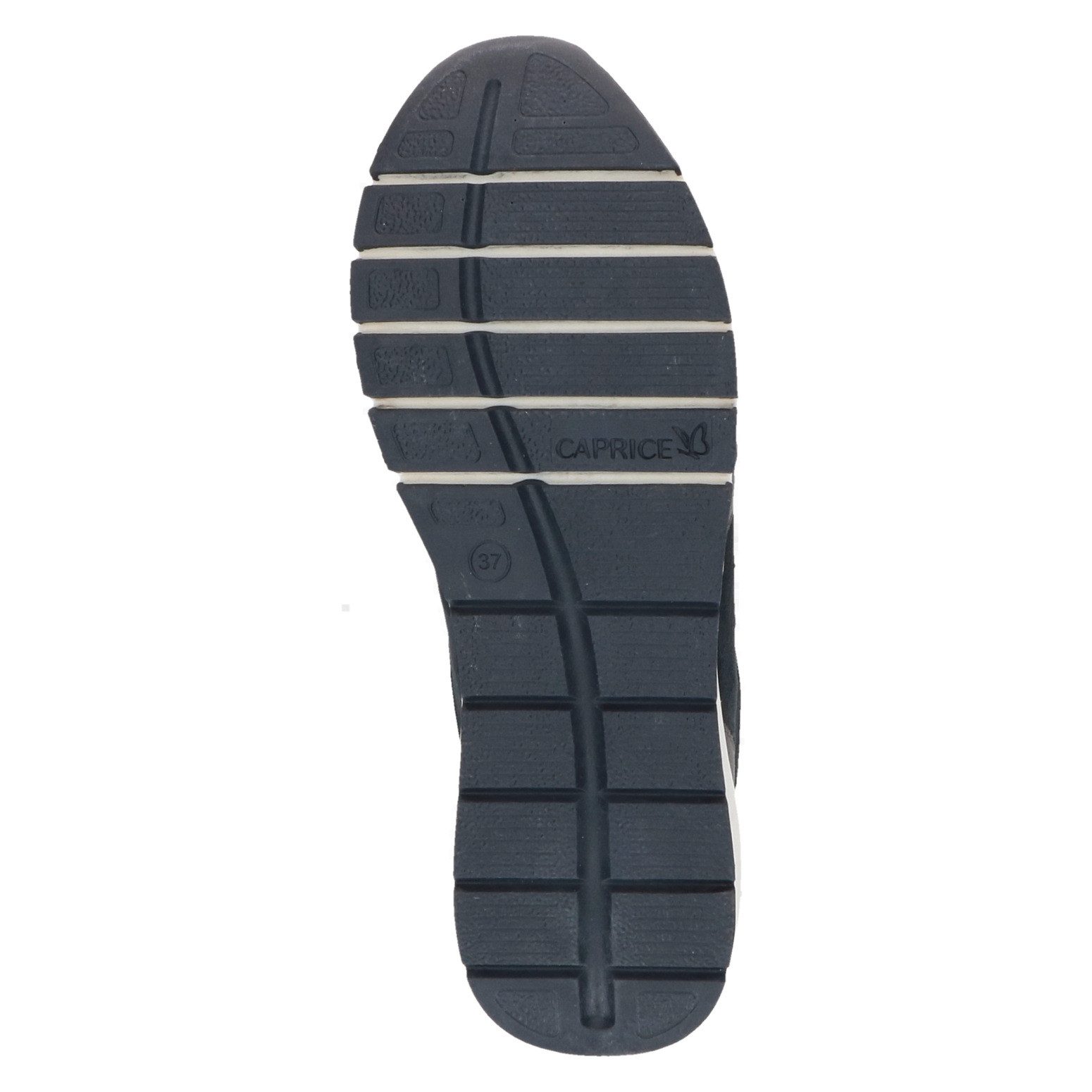 Caprice Sneakers met sleehak , vrijetijdsschoen, halfhoge schoen, veterschoen met inzet in metallic optiek
