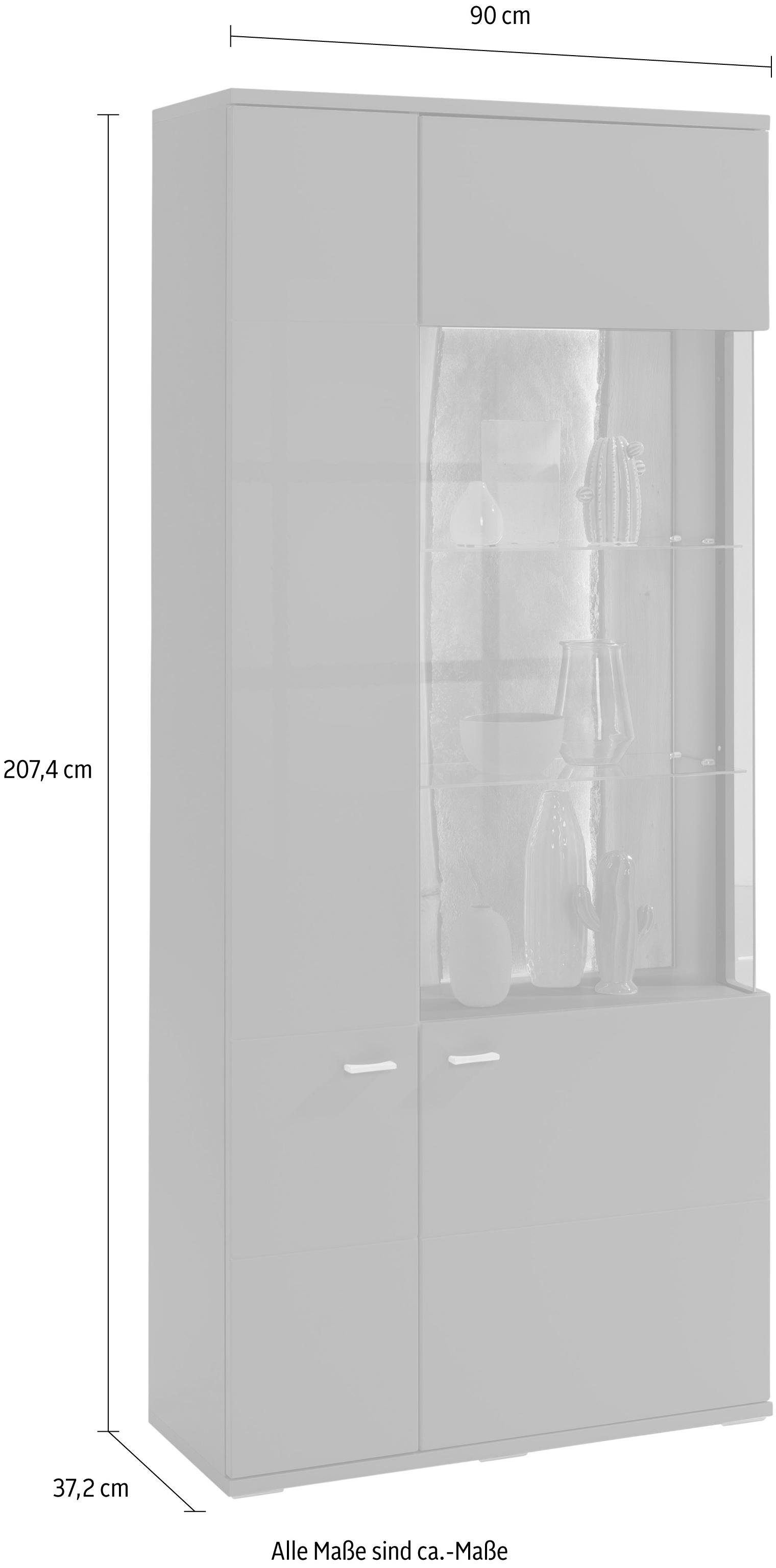 set one by Musterring Vitrinekast Tacoma Type 05/06, hoogte 207,4 cm, met getinte glasdeur