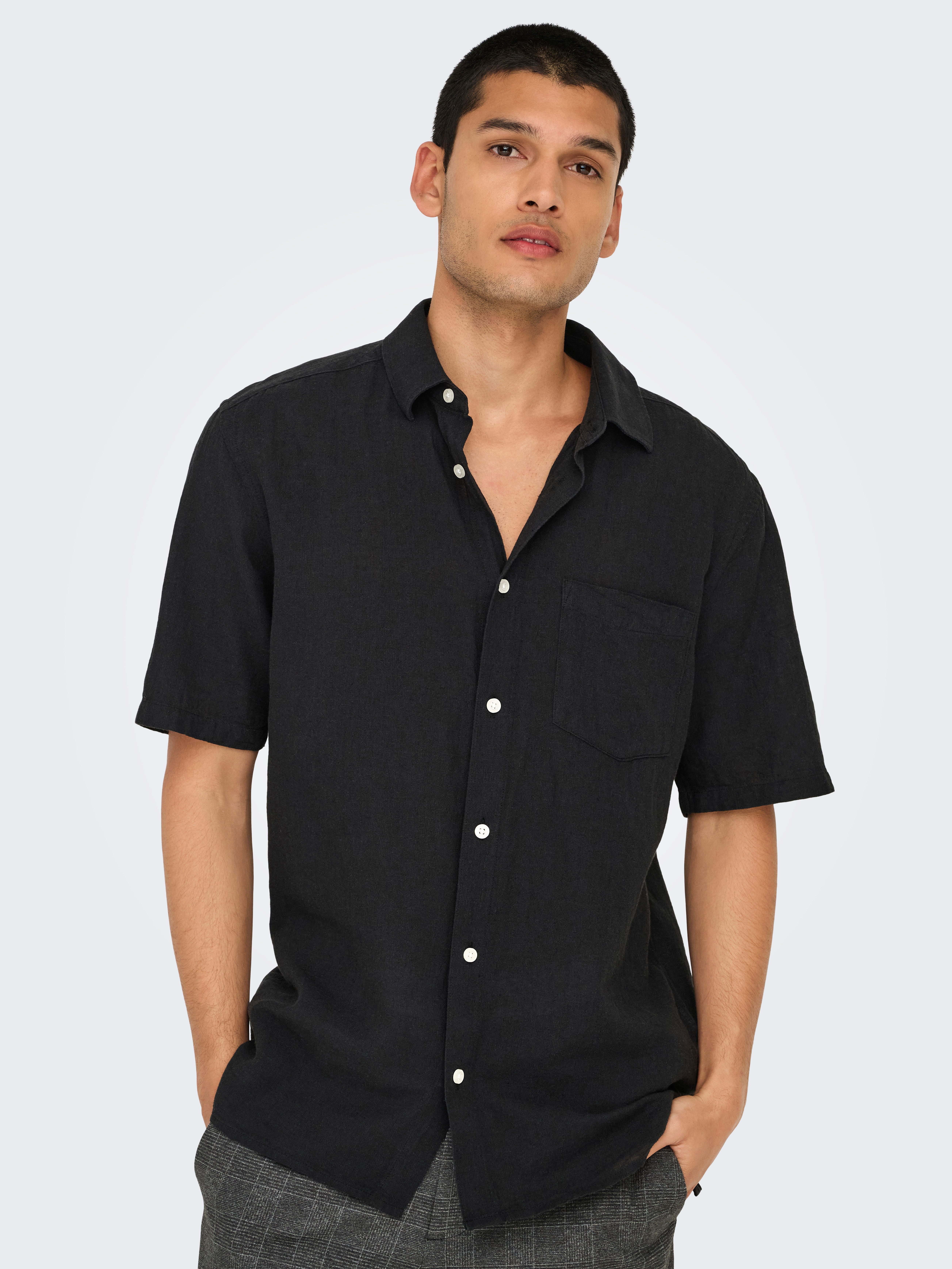 ONLY & SONS Overhemd met korte mouwen ONSCAIDEN LIFE REG SS 1 PKT SHIRT