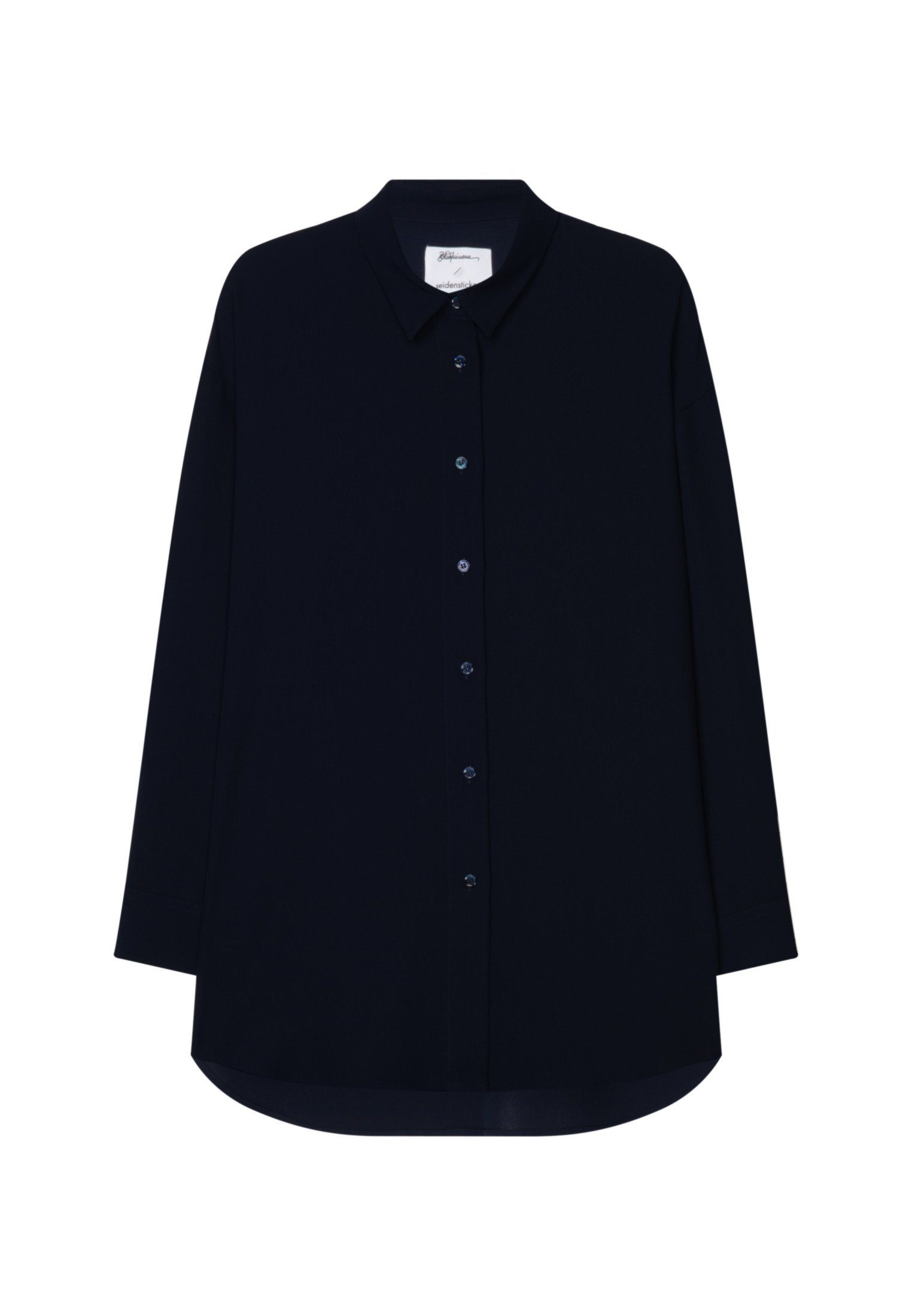 seidensticker Lange blouse Zwarte roos Lange mouwen kraag uni