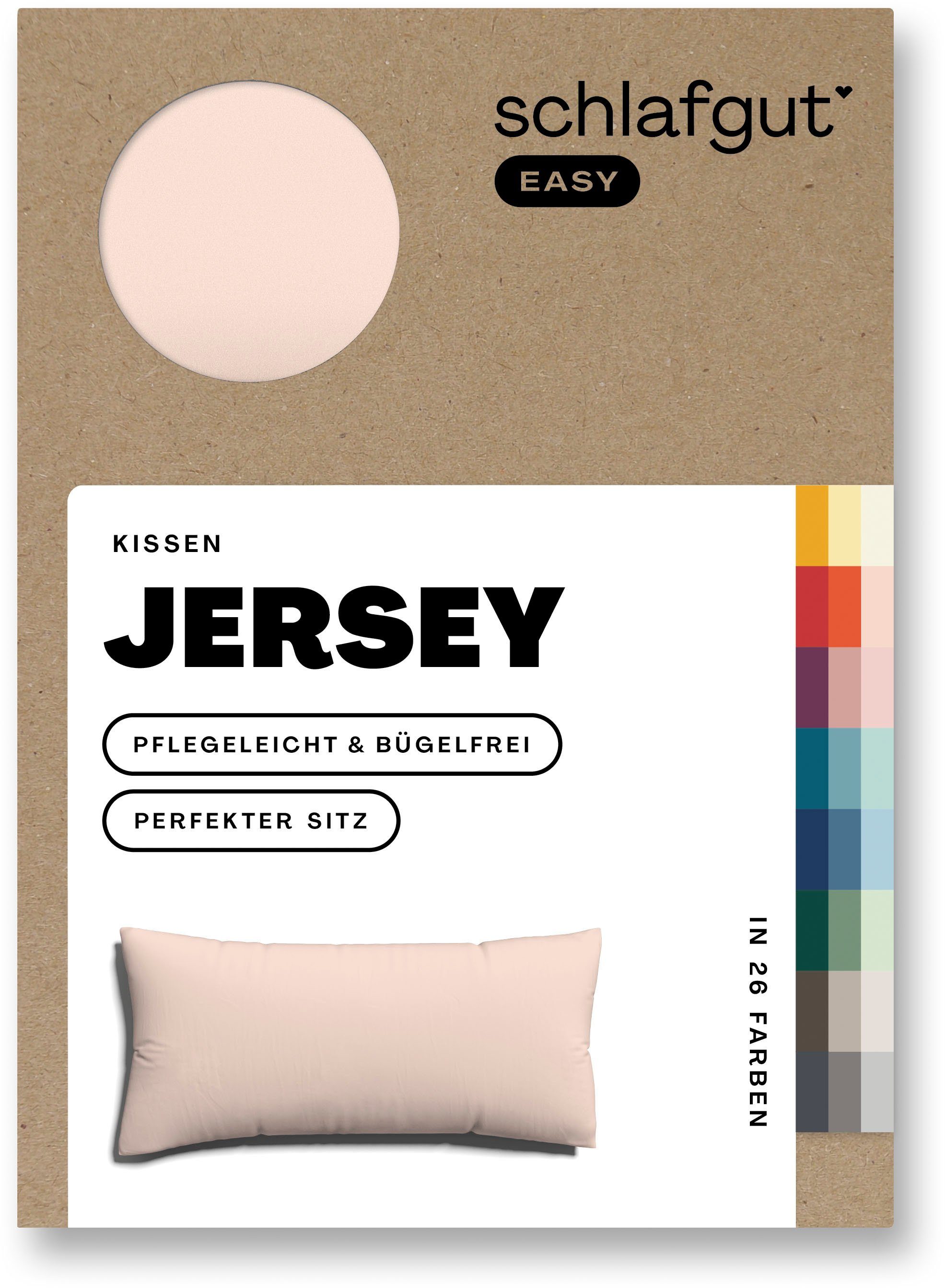 Schlafgut Kussenovertrek EASY jersey Kussenhoes met rits, zacht en absorberend, kussenhoes (1 stuk)