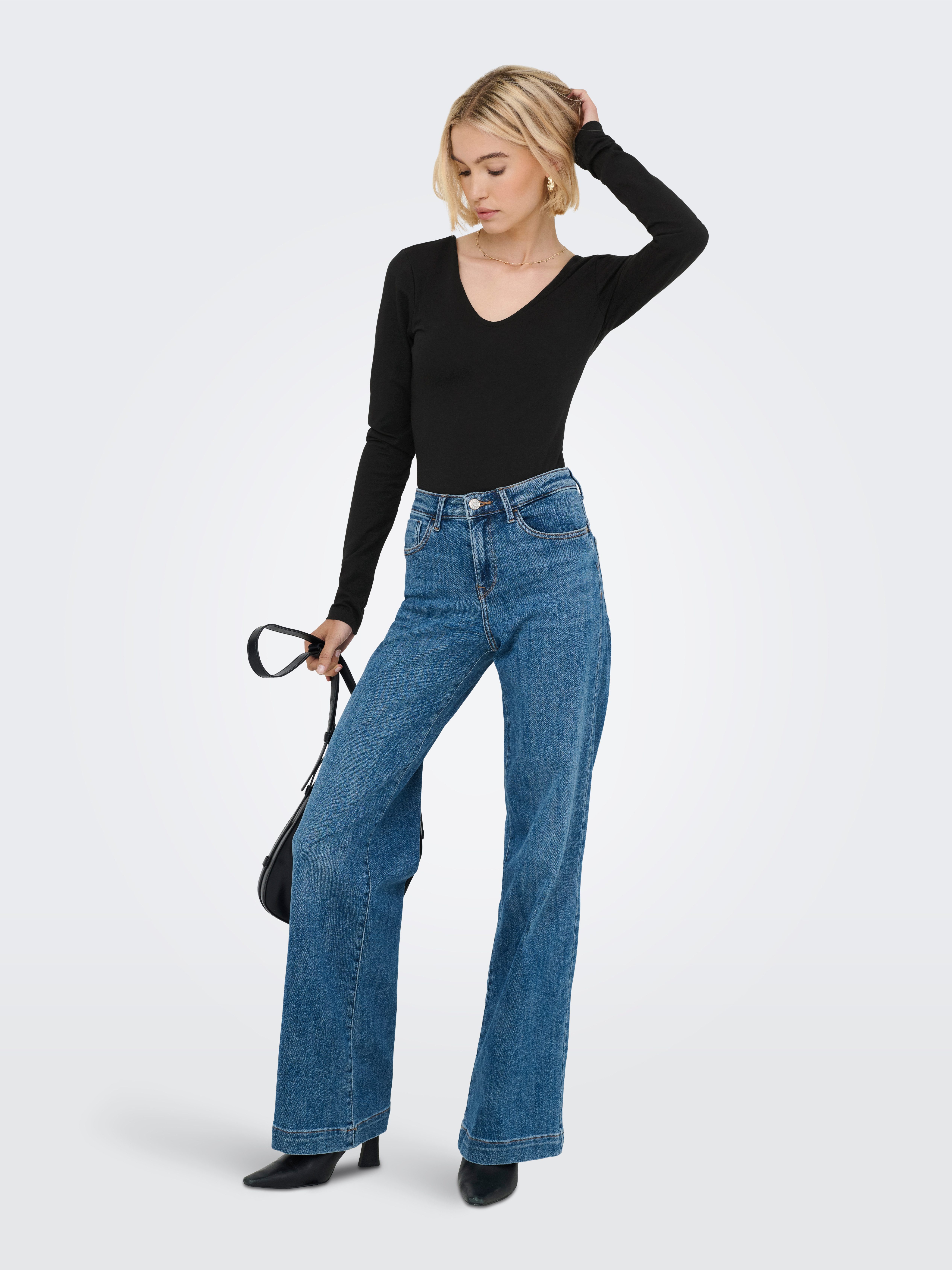 Only Body ONLLIVE LOVE V NECK L/S BODY CS JR