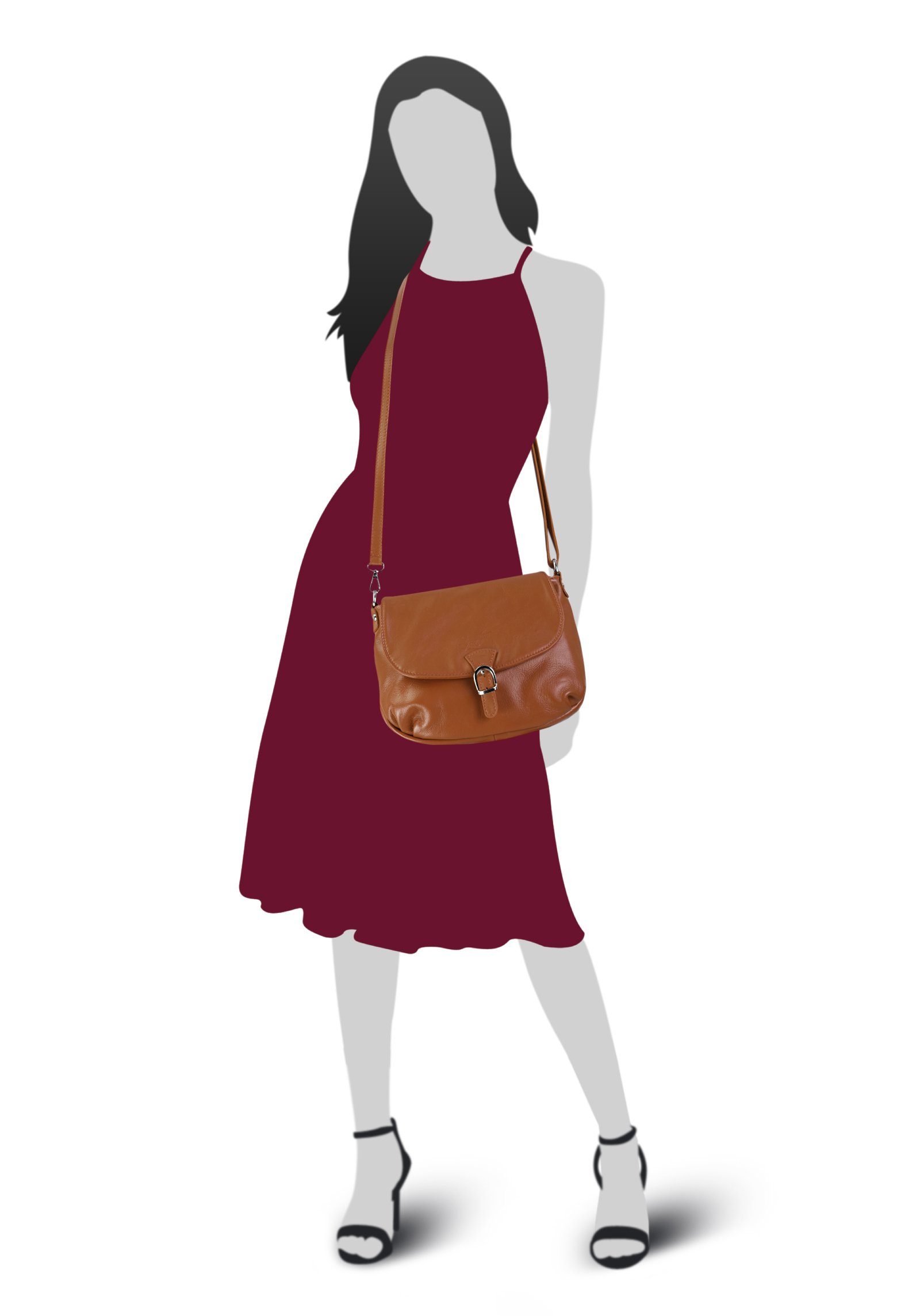 Samantha Look Schoudertas echt leer, made in italy
