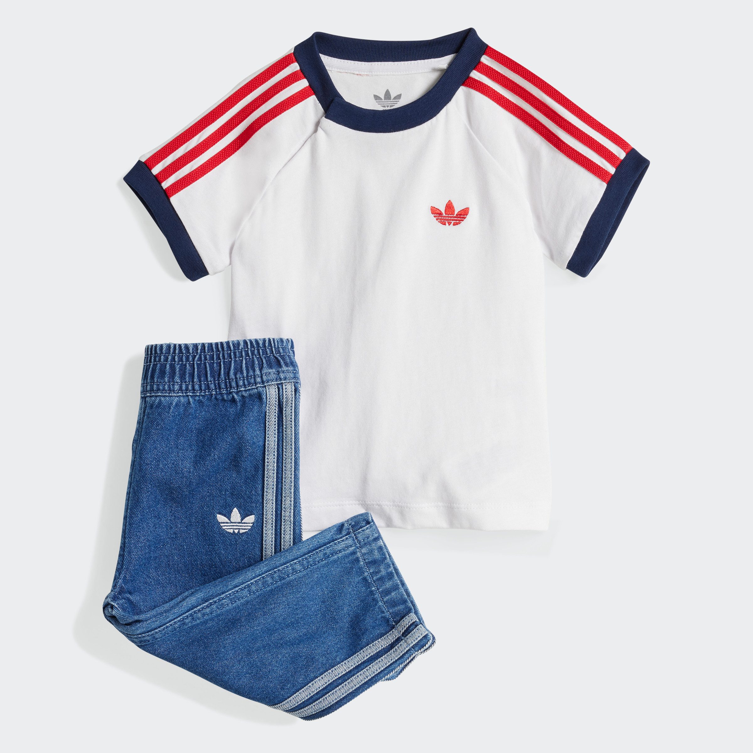 adidas Originals Trainingspak DENIM TEE SET (2-delig) kinderen trainingspakken maat 62 blauw