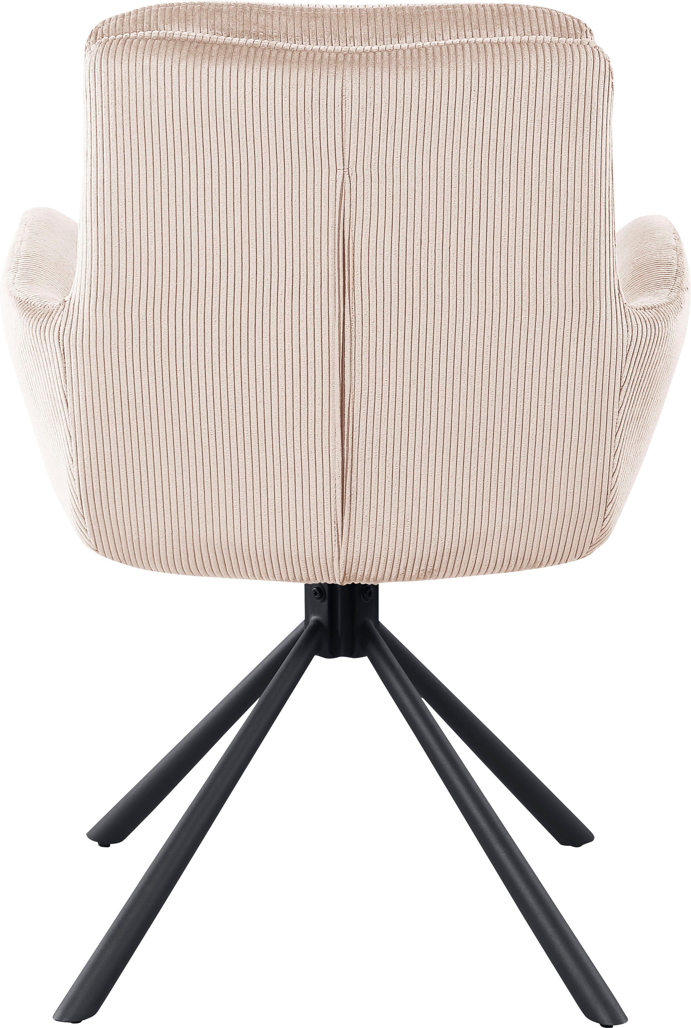 SalesFever Eetkamerstoel Pizzo armstoel Eetkamerstoel met cordstof, 360° draaifunctie (1 stuk)