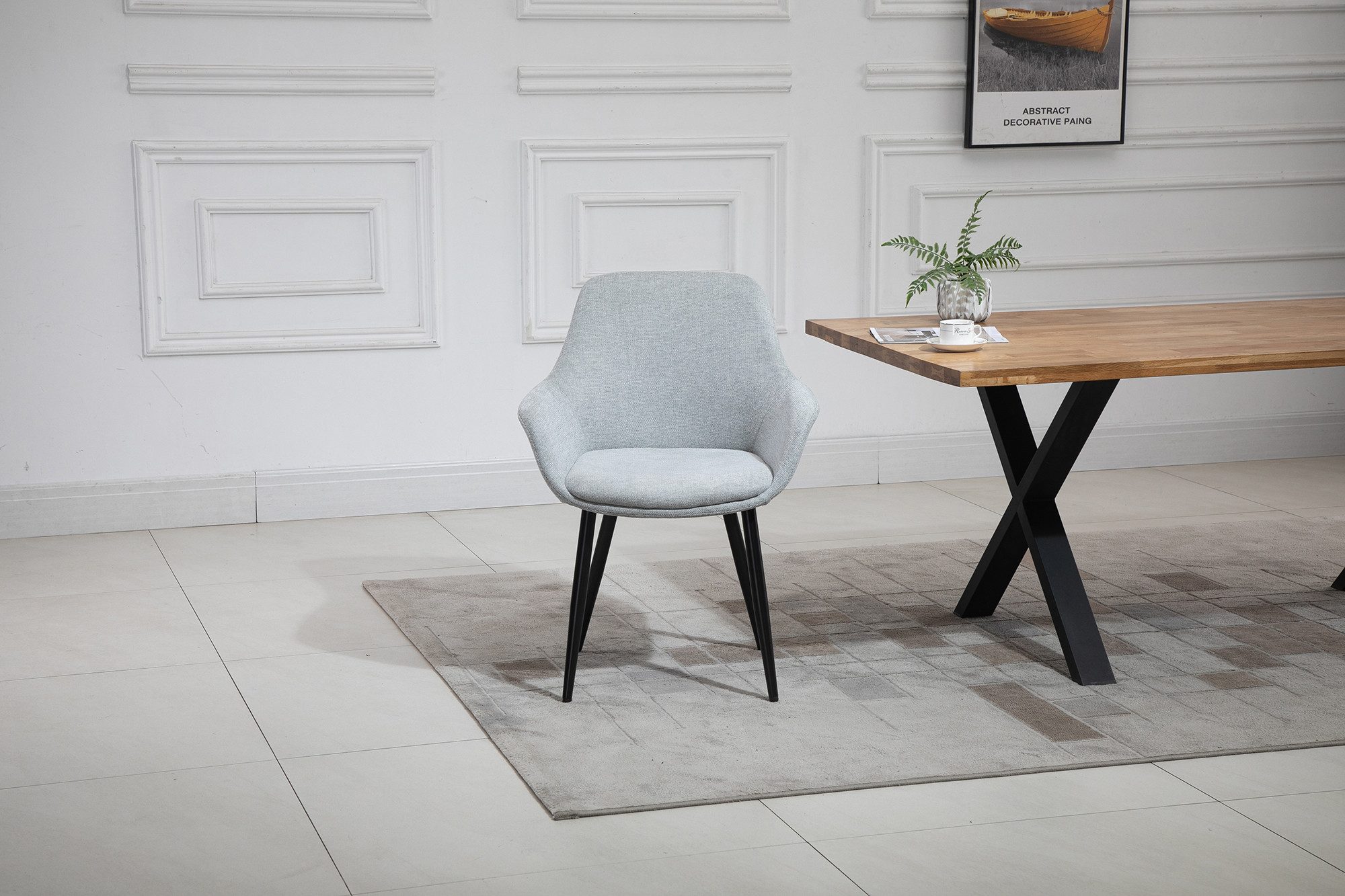 SalesFever Eethoek Tafelblad behandeld met OSMO hardwasolie in zijdeglans afwerking (set, 5-delig)