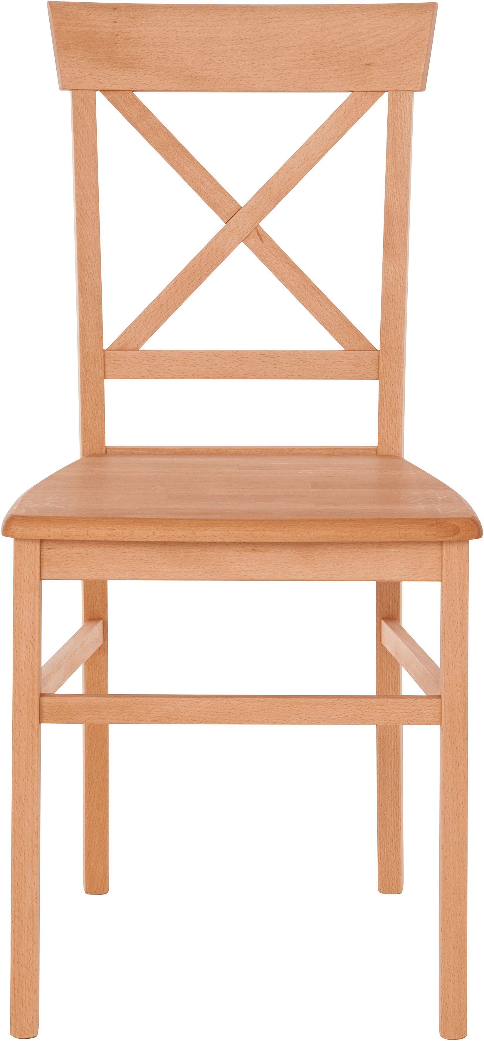 Home affaire Stoel met 4 poten Jena Frame van massief beukenhout (set, 2 stuks)