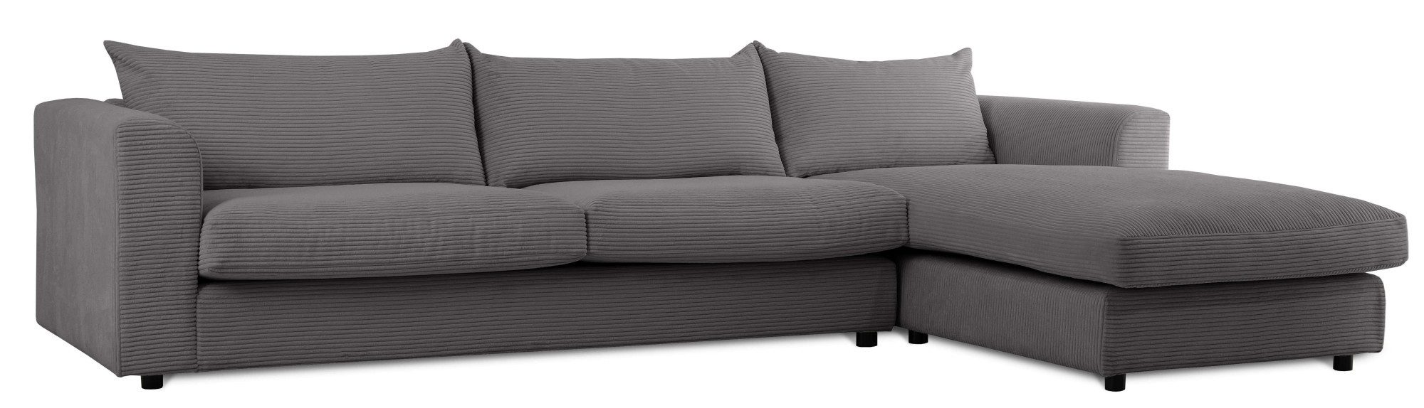 LeGer Home by Lena Gercke Hoekbank Avelina Breedte 297 cm, in cord- en chenille-stof, rugkussen met veren (2-delig)