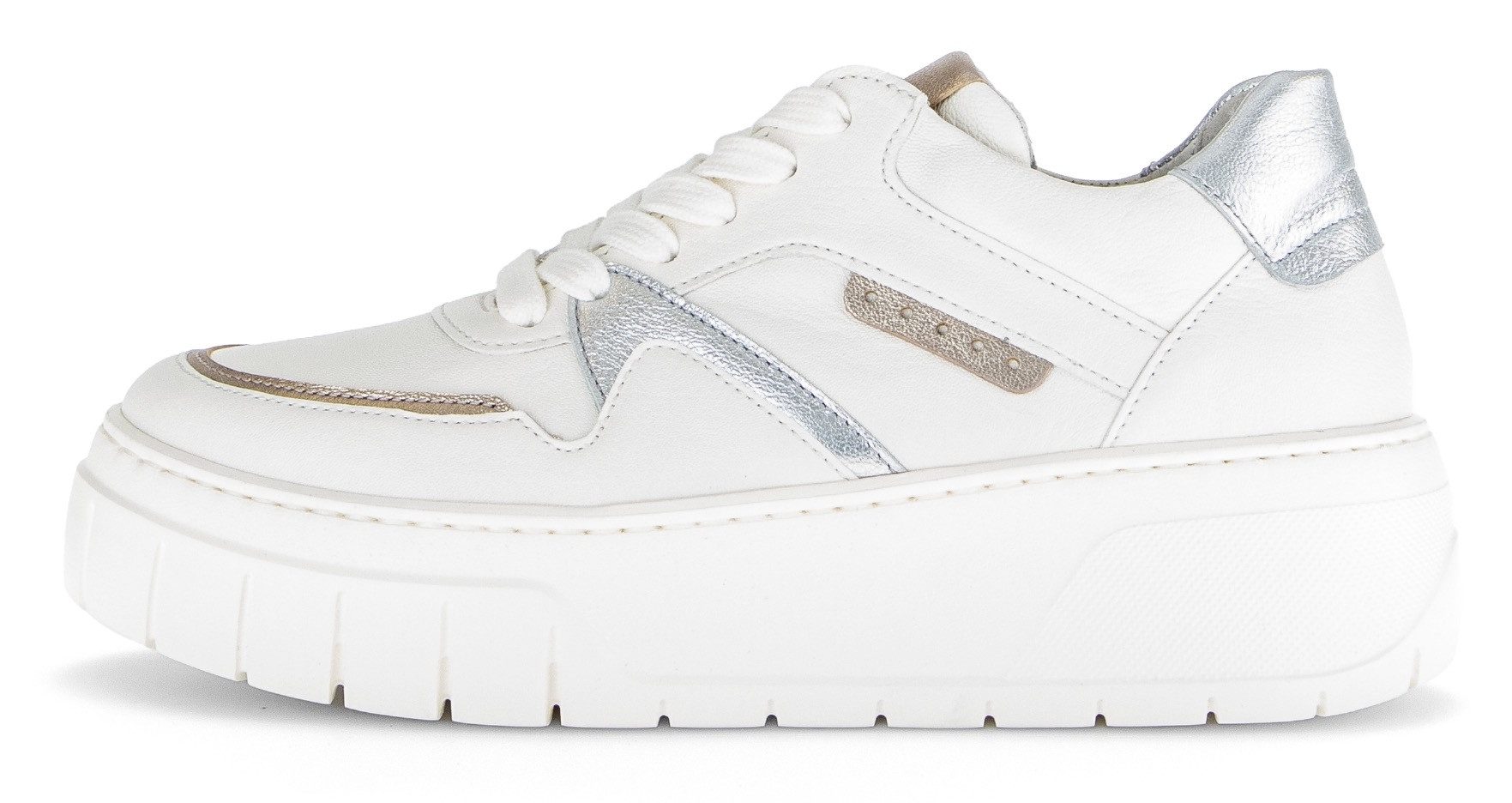Gabor Plateausneakers , veterschoenen, lage schoen, vrijetijdsschoen, afwerkingen in metallic look