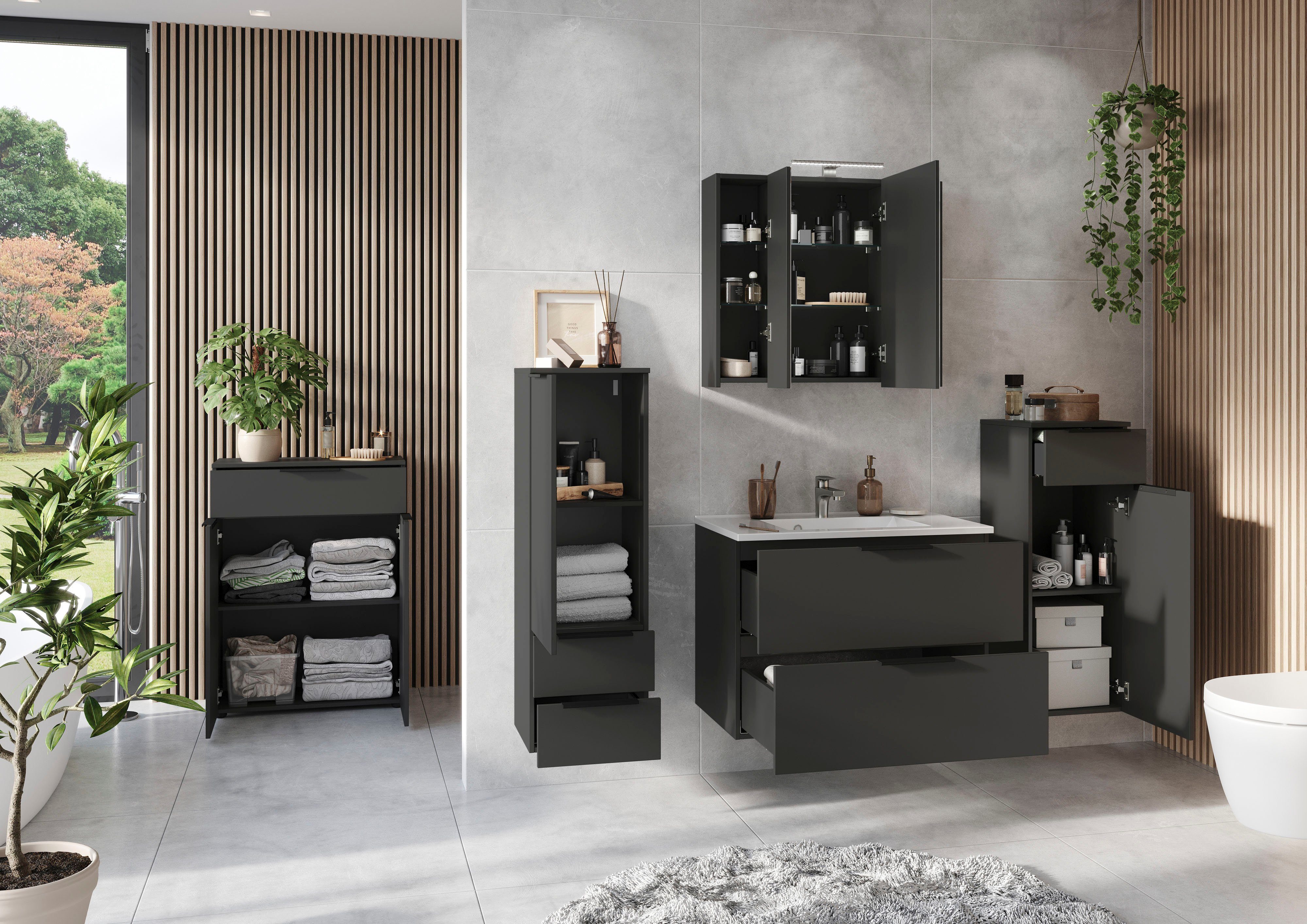GERMANIA Halfhoge kast Crandon Kast met 2 laden, een deur en een verstelbare plank