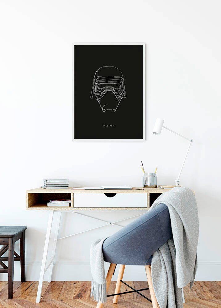 Komar Wanddecoratie Star Wars Lines dark Side Kylo Wanddecoratie voor de kinderkamer - zonder lijst (1 stuk)