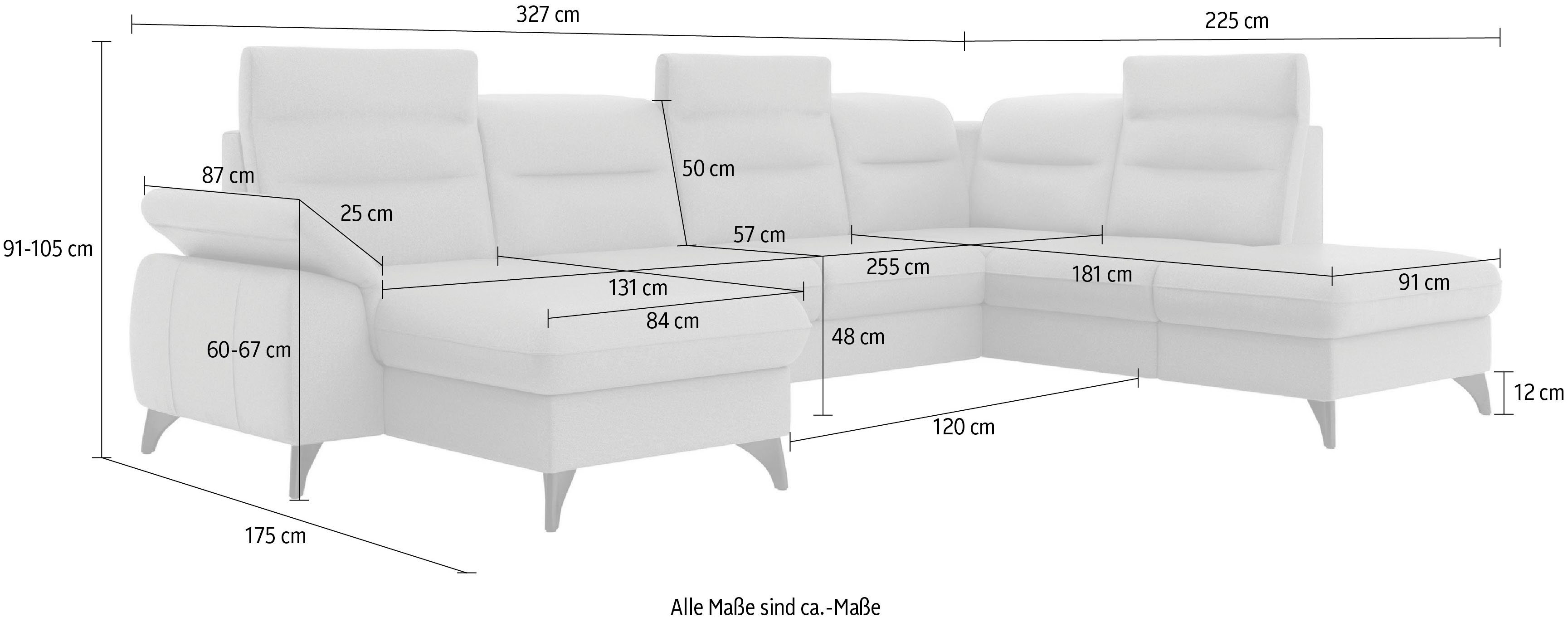 sit&more Zithoek Astoria U-vorm naar keuze met motorische relaxfunctie