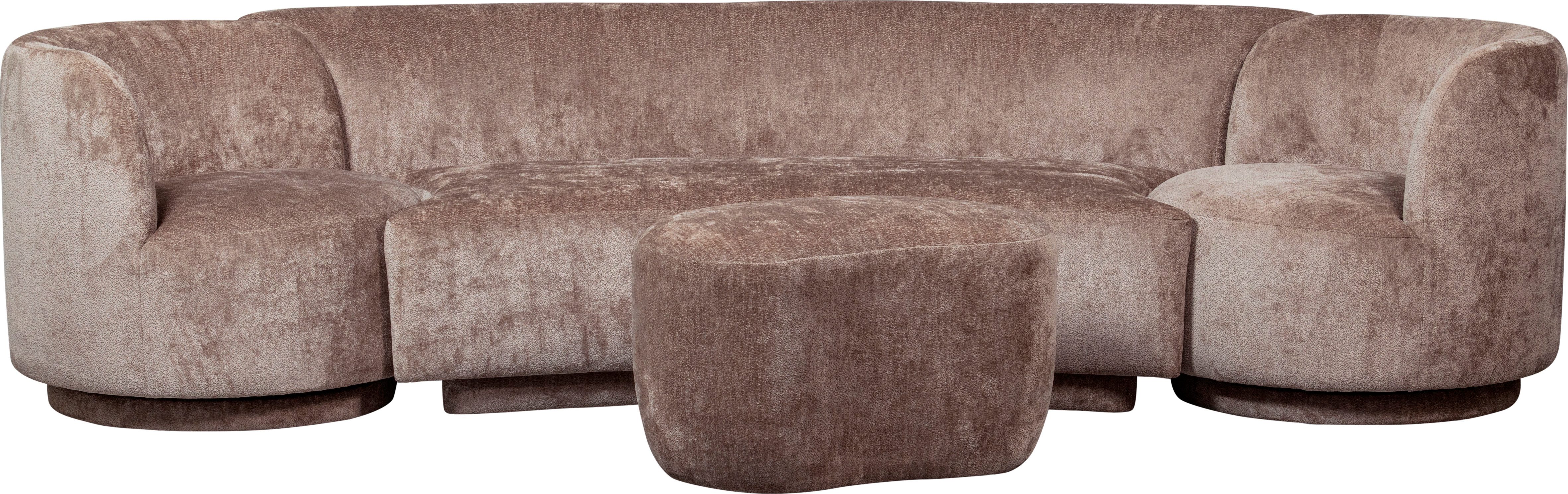 WOOOD 2-zitsbank Popular vrijstaand, met grof chenille gevoerd, breedte 215 cm
