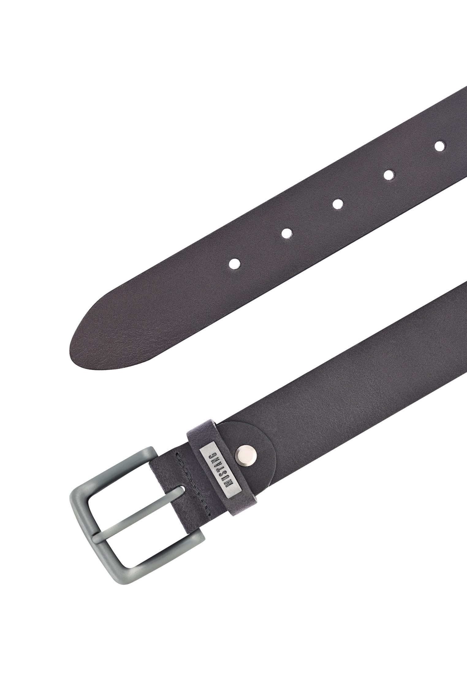 MUSTANG Leren riem Met metalen logo op de lus, 3,5 cm