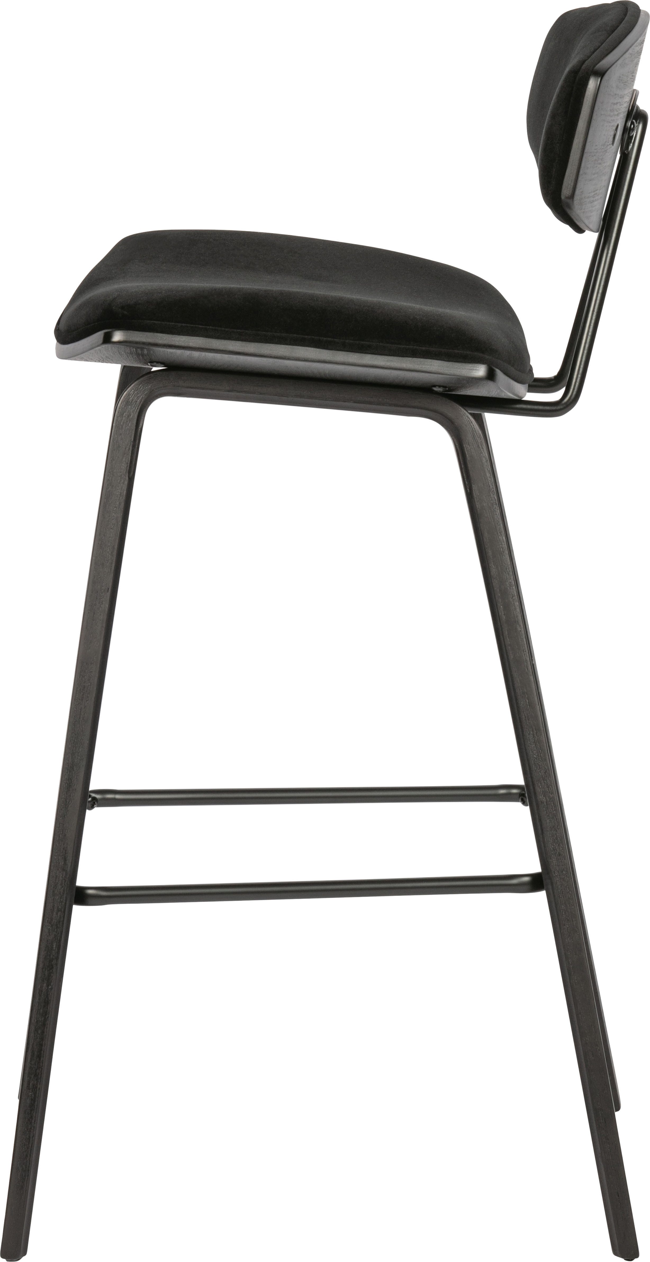 WOOOD Barkruk Senn Zitvlak van velours, H 94 cm x B 41 cm (2 stuks)