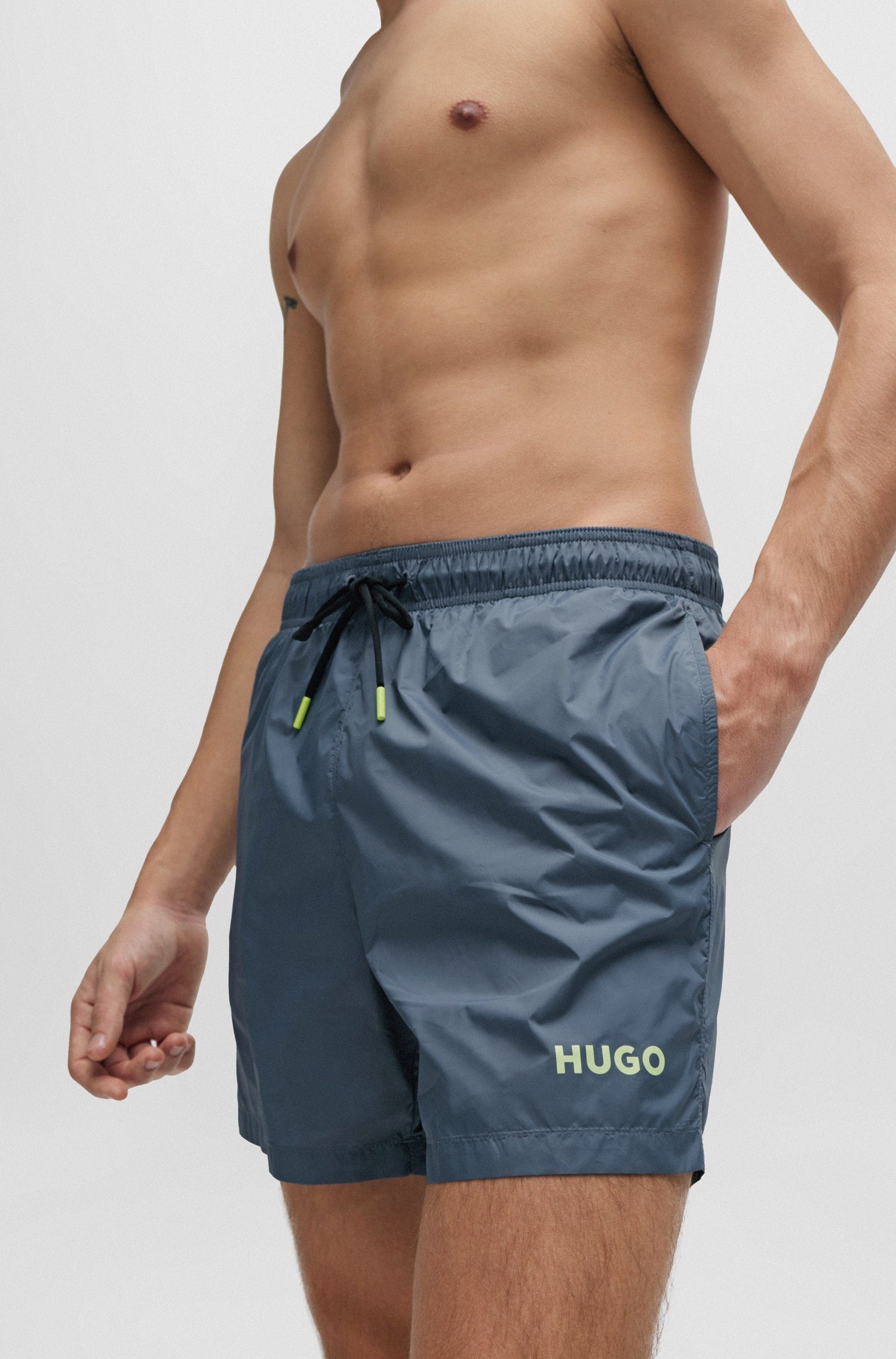 HUGO underwear Zwembroek met logo-katoenkoord