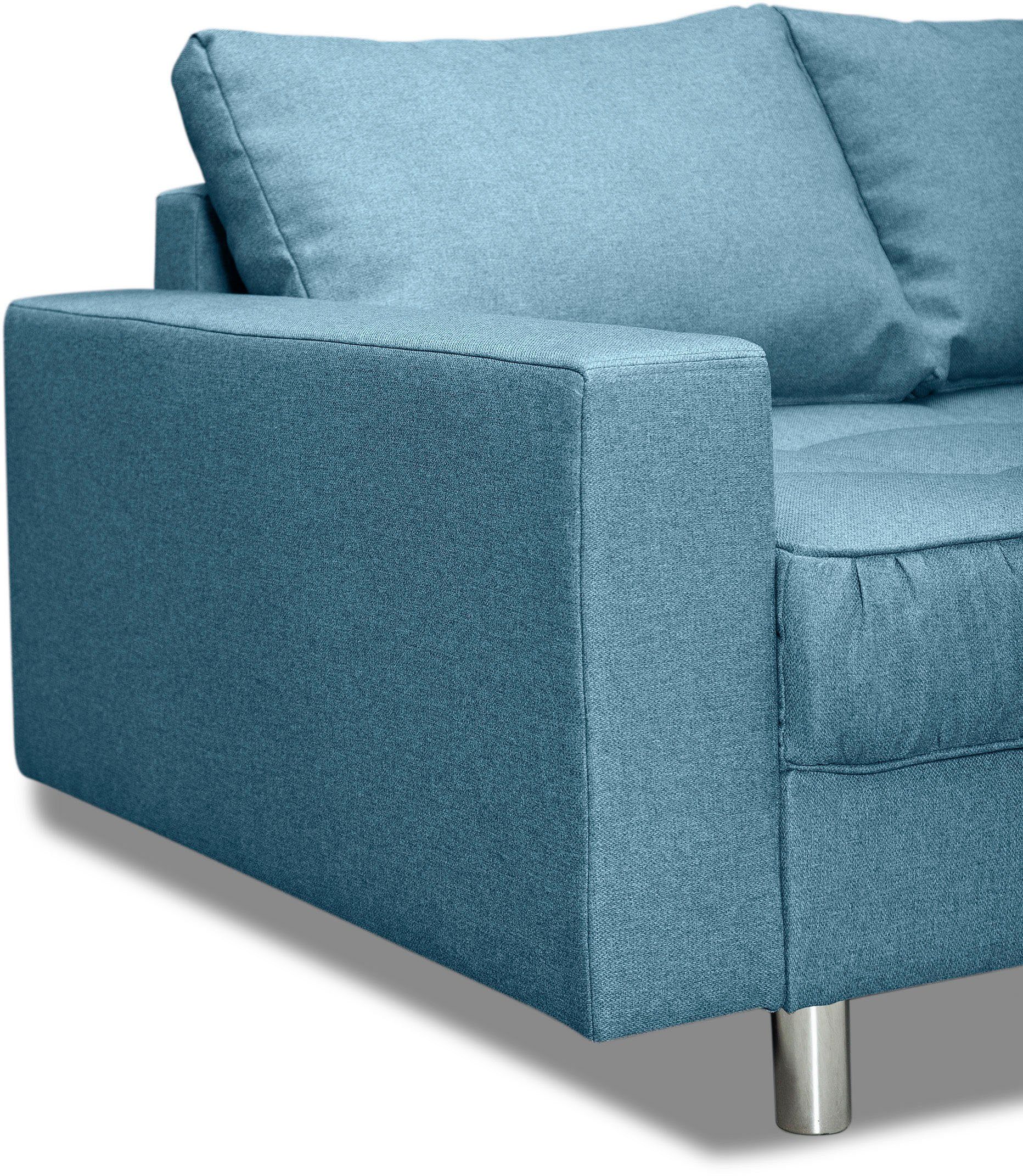 COLLECTION AB Hoekbank Cannes L-vorm met hocker, inclusief slaapfunctie
