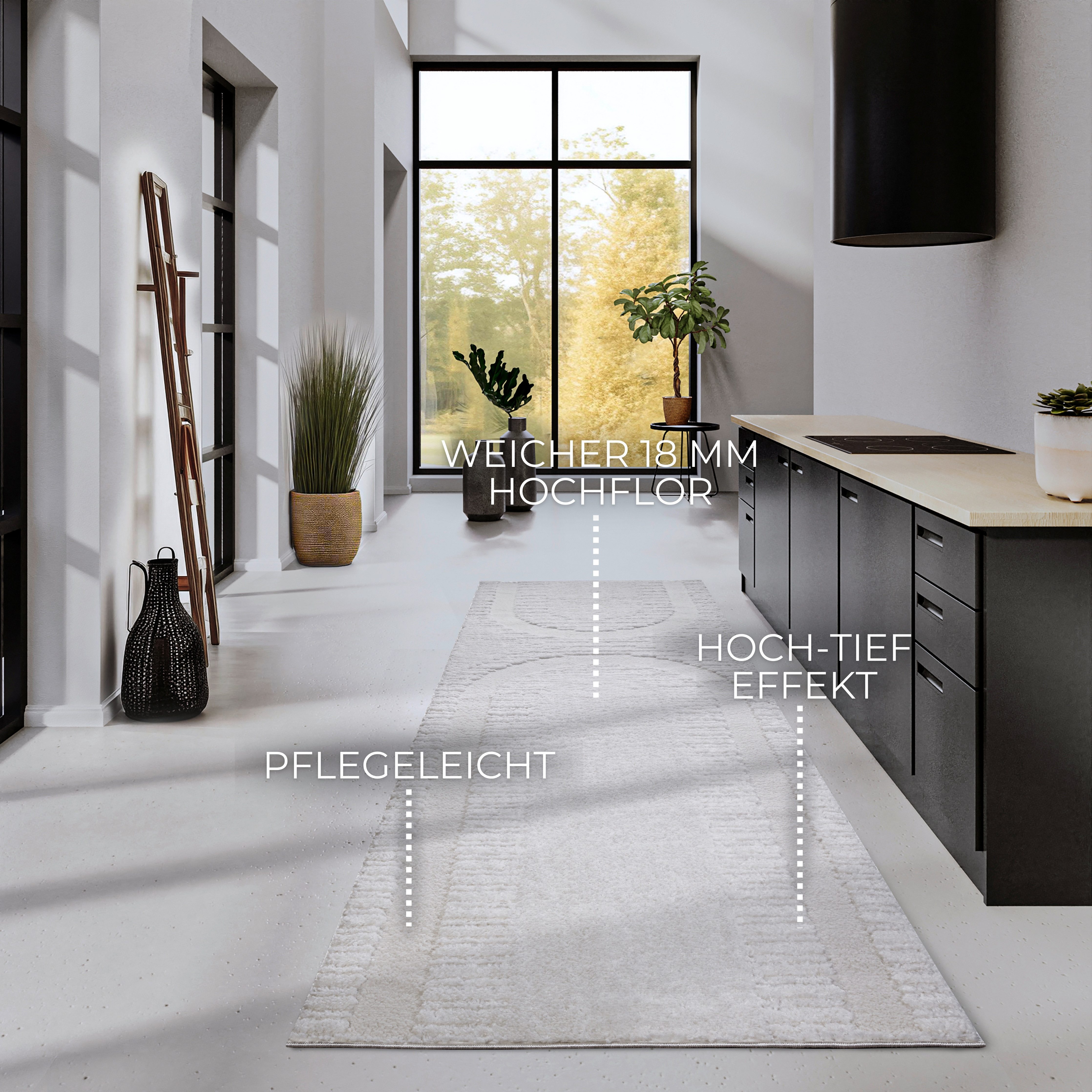 ELLE DECORATION Design-vloerkleed Bartoux Hoogpolig, shaggy, loper, zacht, langpolig, modern, hoog-laag effect