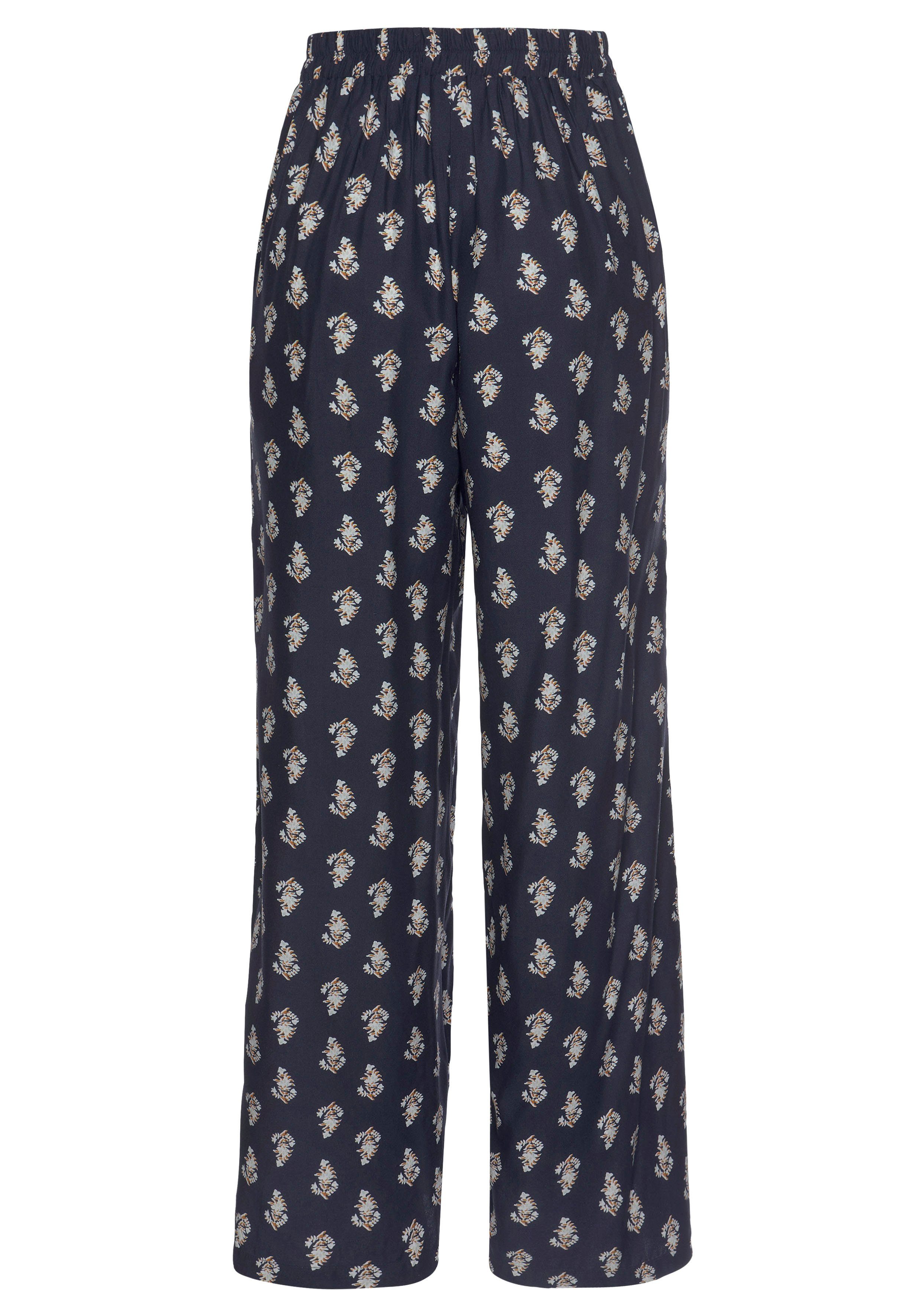 Vivance Palazzobroek met all-over print en zakken, sweatpants, stoffen broek