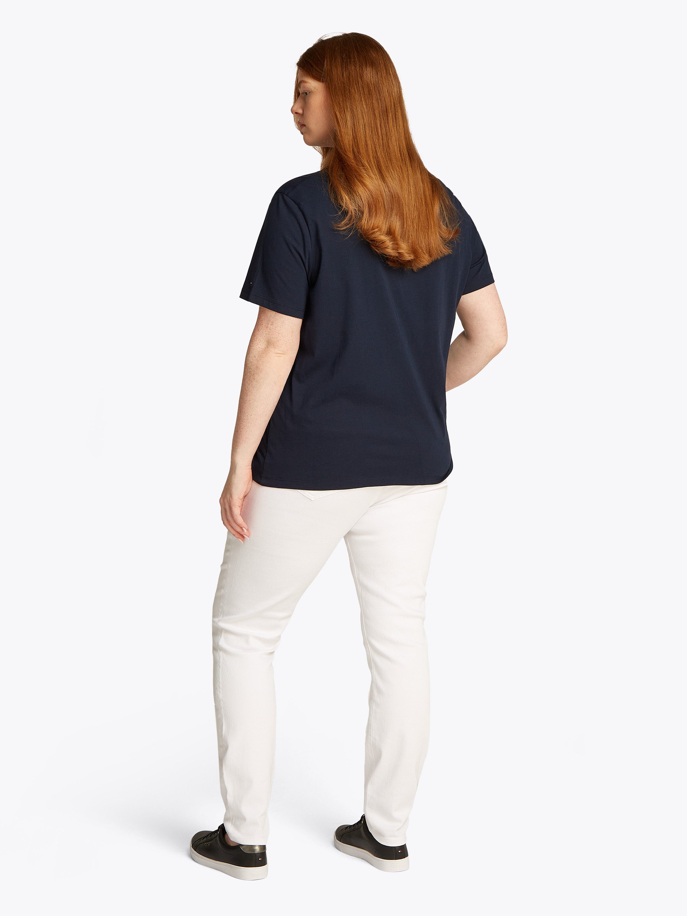 Tommy Hilfiger Curve Shirt met ronde hals CRV REG SCRIPT C-NK TEE SS