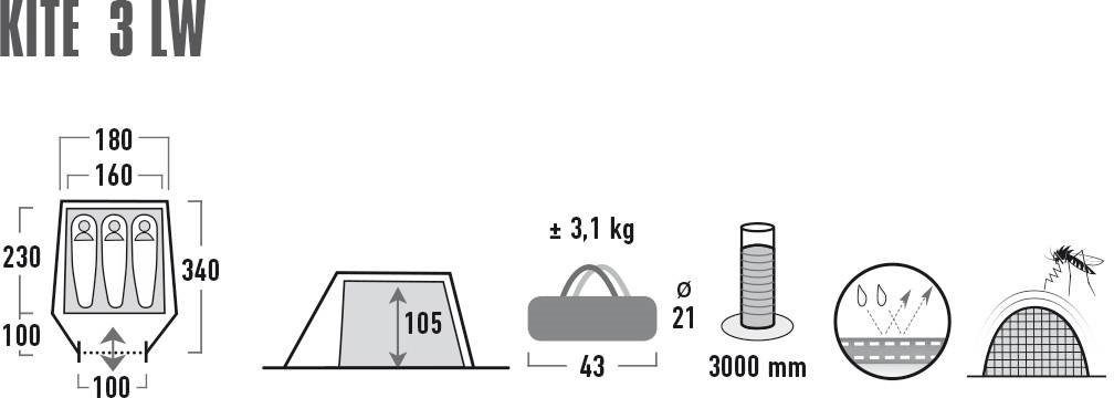High Peak Tunneltent Kite 3 LW