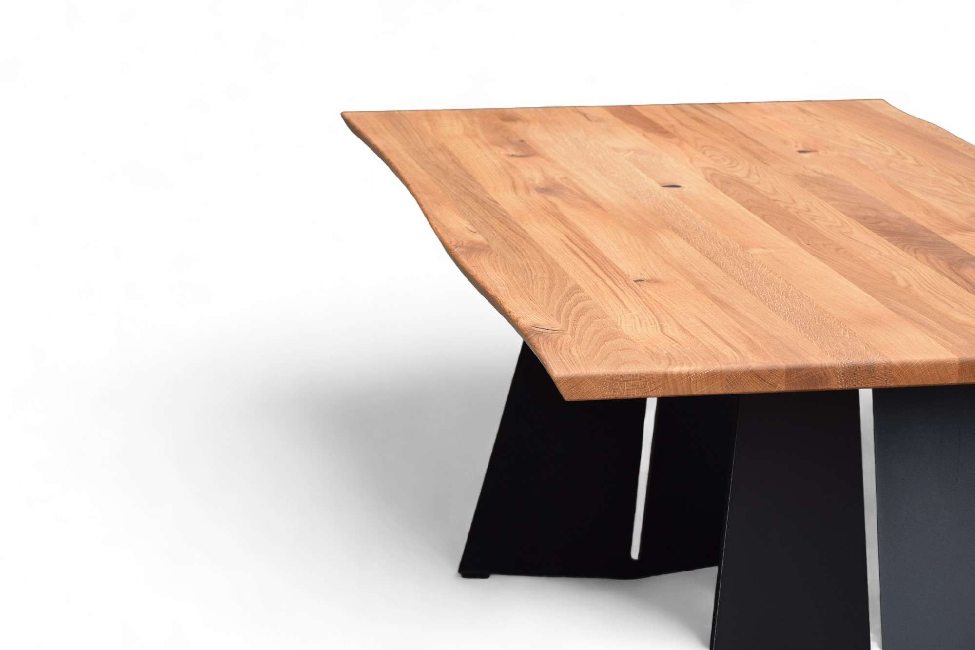 Home affaire Eettafel Winteregg keukentafel, metalen wangframe, massief gewild eikenhout, geolied