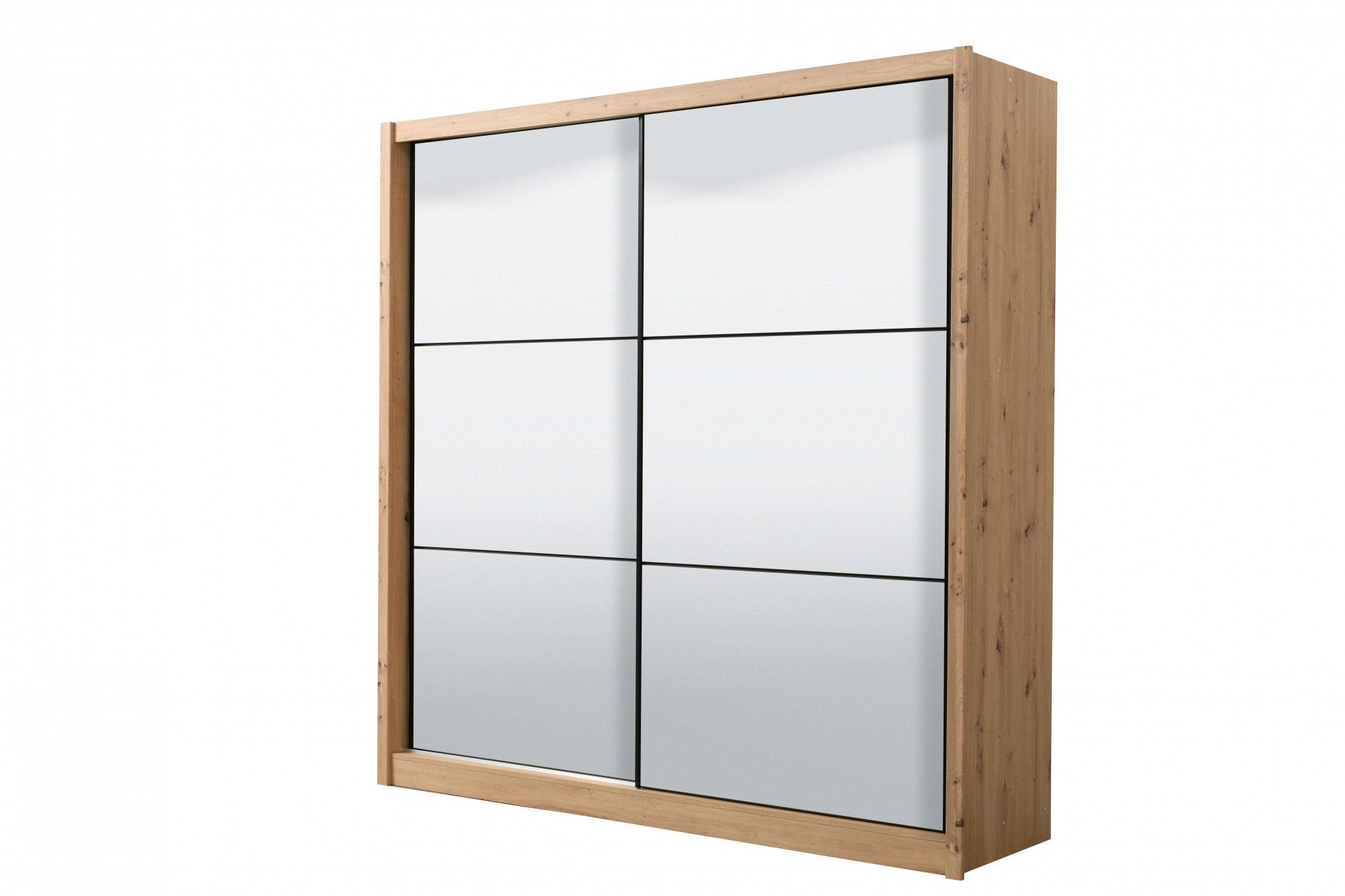 INOSIGN Schuifdeurkast Navara kledingkast met spiegel linnenkast met volledige spiegelfront, fsc®-gecertificeerd, 213,5x215,5x61cm