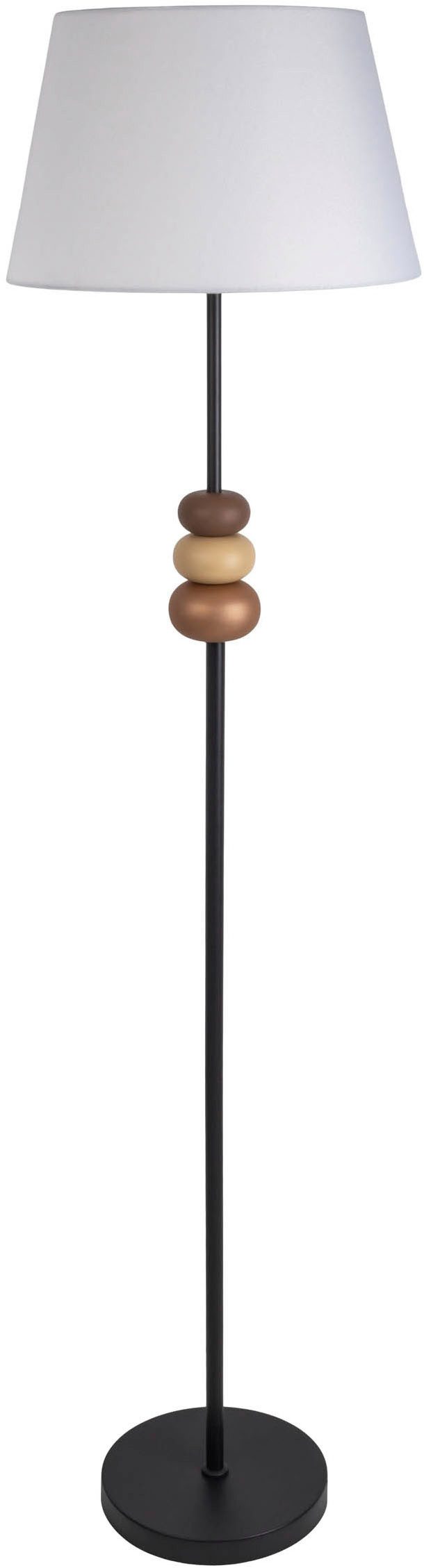 näve Staande lamp Elina H: 155cm, stoffen kap wit, E27 max. 40W, snoer 180cm zwart (1 stuk)