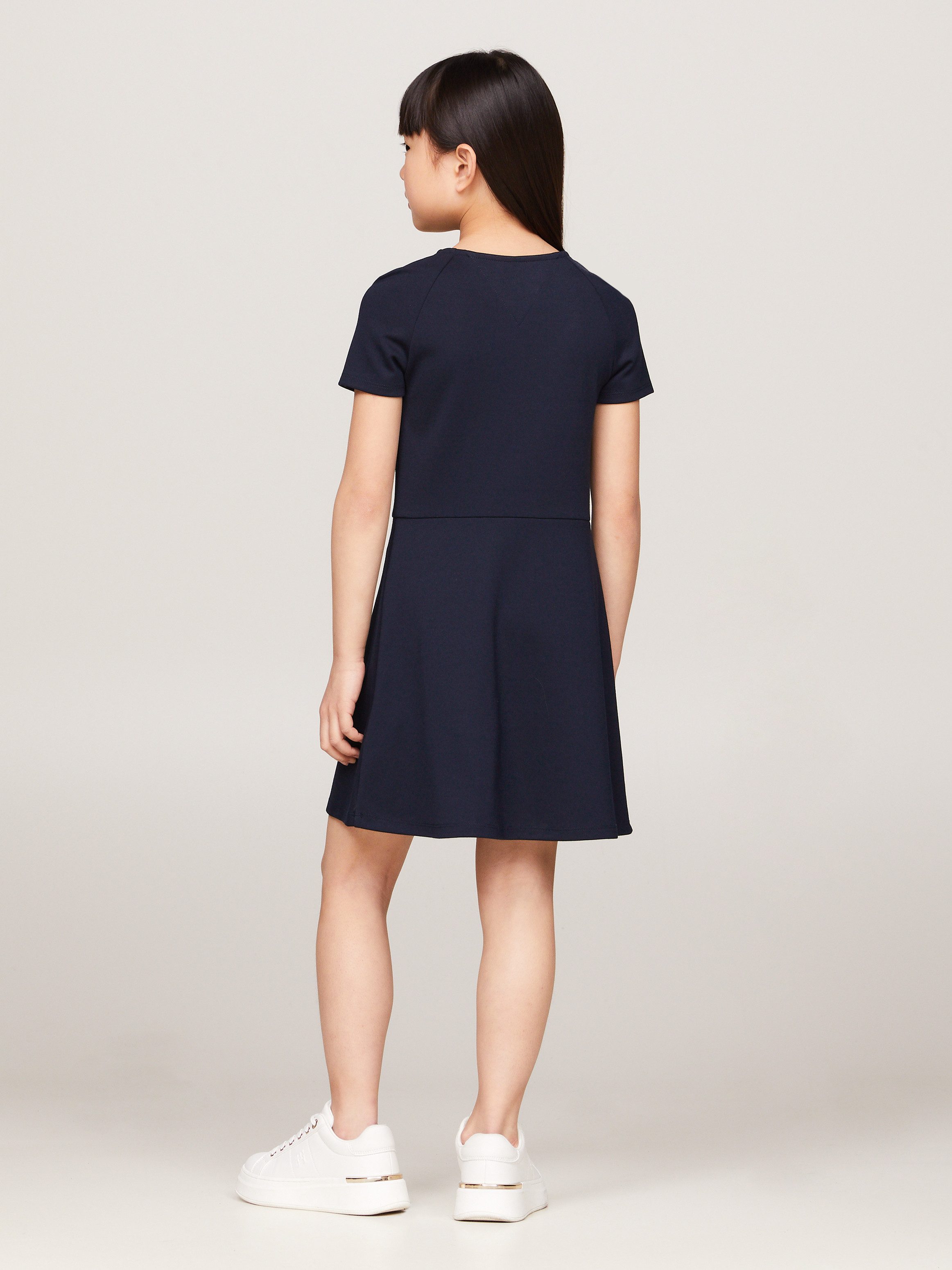 Tommy Hilfiger Jurk in a-lijn PUNTO FIT & FLARE DRESS SS Kinderen tot 16 jaar met logo-opdruk