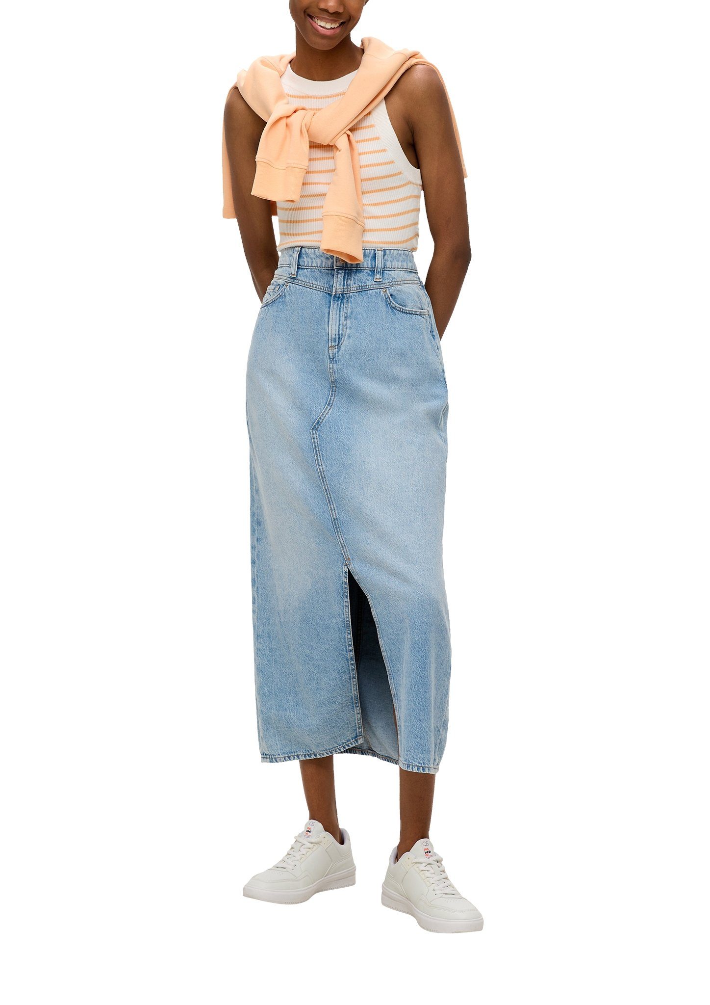 Q/S designed by Tanktop met fijne strepen