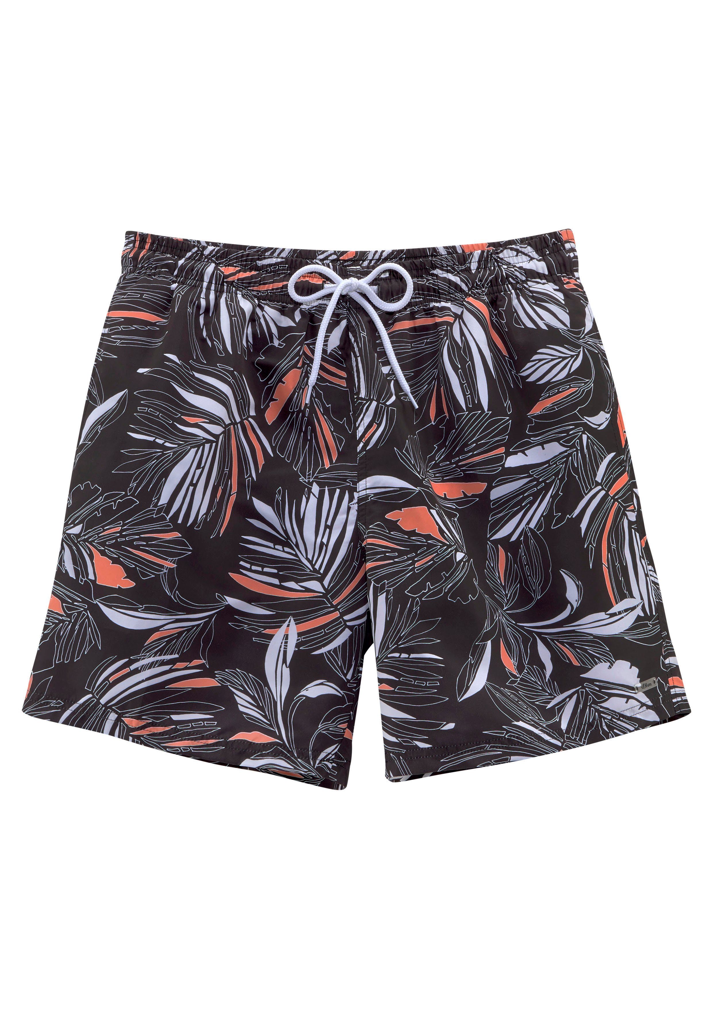 s.Oliver RED LABEL Beachwear Zwemshort met modieuze all-over print