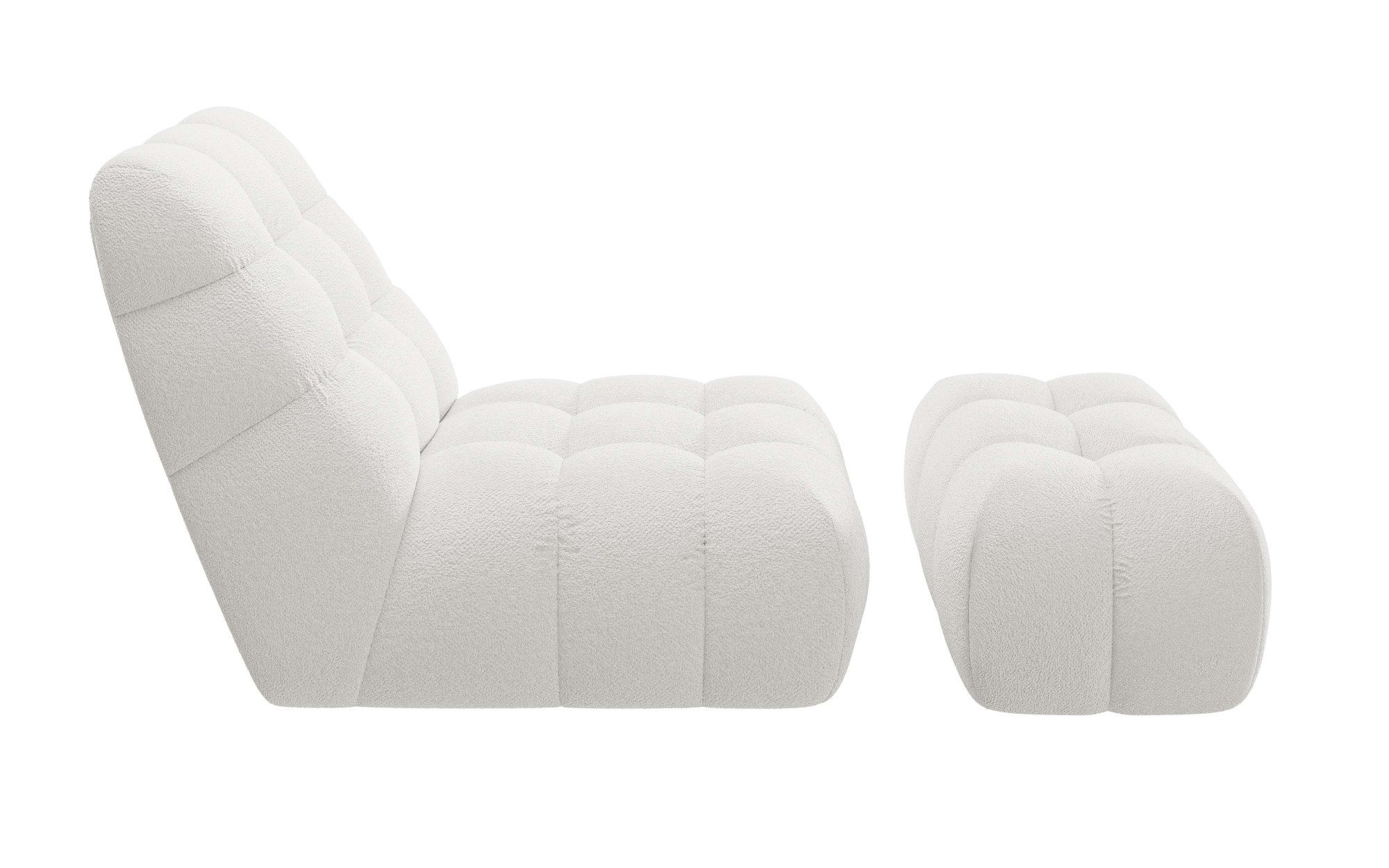 Guido Maria Kretschmer Home&Living XXL-fauteuil AURELIAN loveseat XXL met poef in set, leesstoel, relaxstoel met golfondersteuning, fijne structuur, grove structuur, velours
