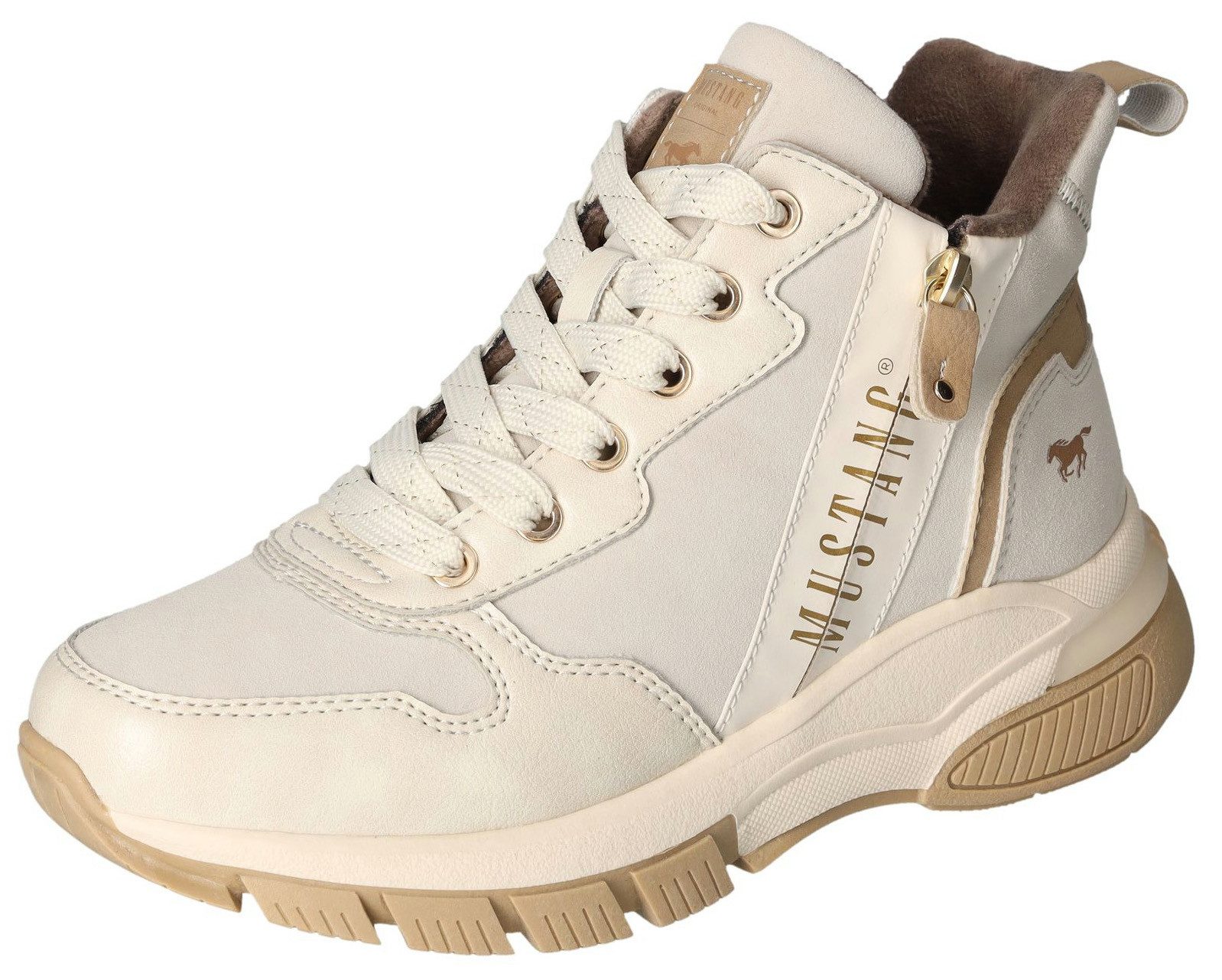 Mustang Shoes Veterschoenen high top sneaker, enkellaars met extra ritssluiting
