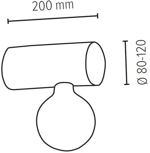 SPOT Light Wandlamp TRABO SIMPLE Houten balk van massief grenenhout ø 8-12 cm,hout grijs gebeitst